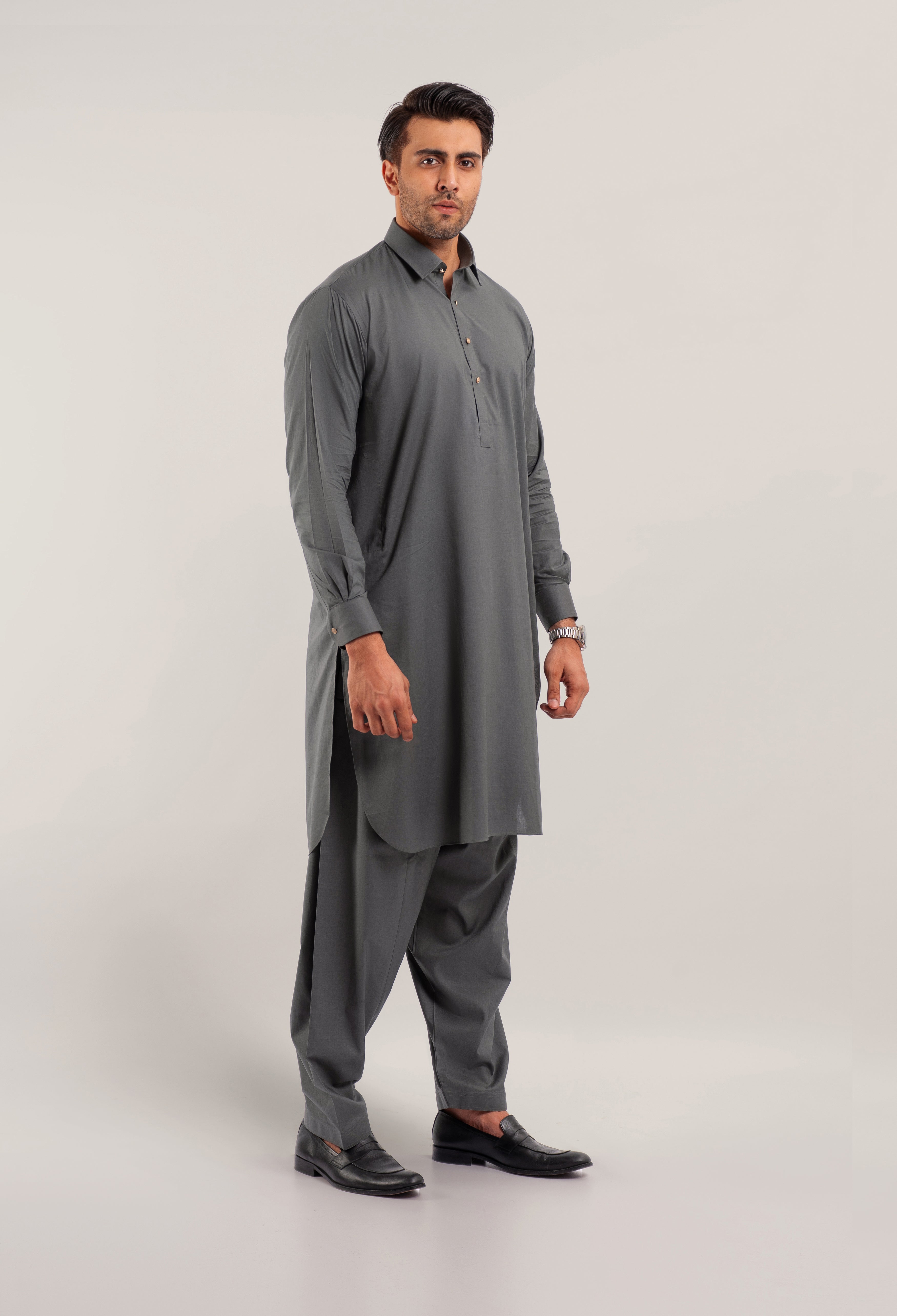 D/GREY PLAIN  KAMEEZ SHALWAR