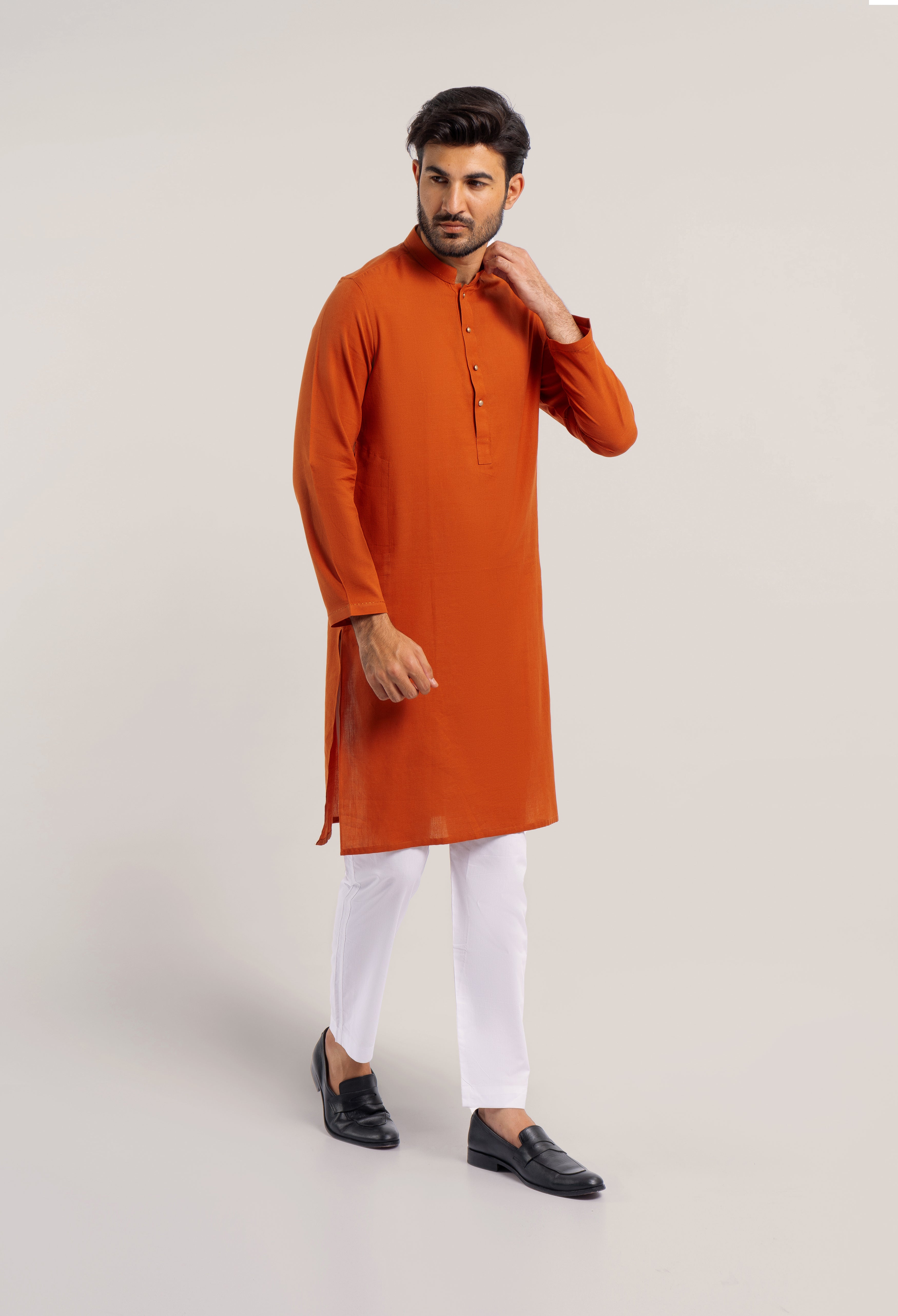 PAPAYA ORANGE Plain  KURTA