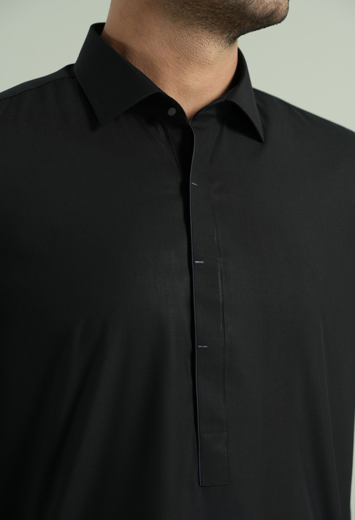 Jet Black Detailing Kameez Shalwar