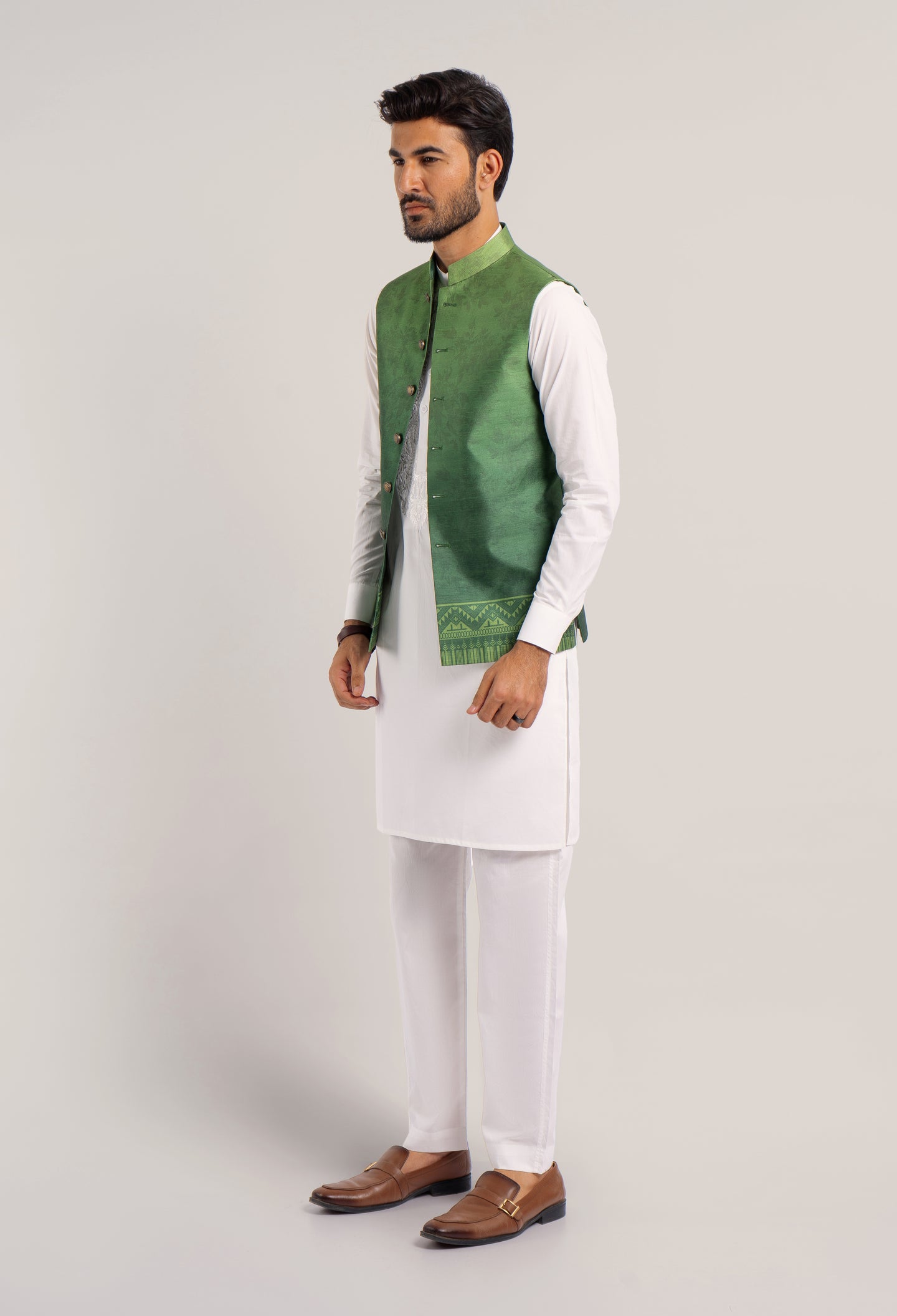 D/Green - Printed Waistcoat (V/C - 00155)