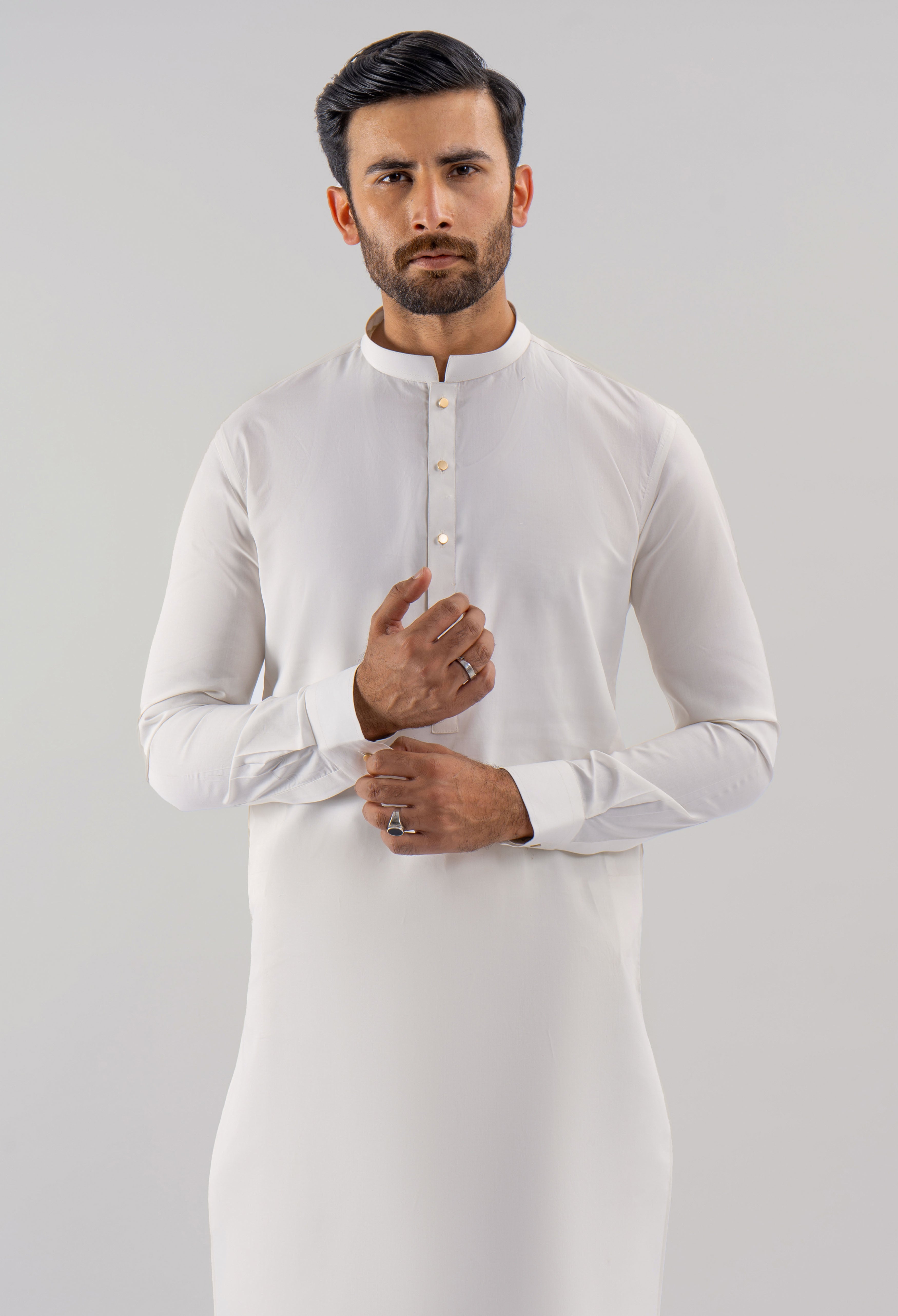 Daisy White Cotton Kameez Shalwar