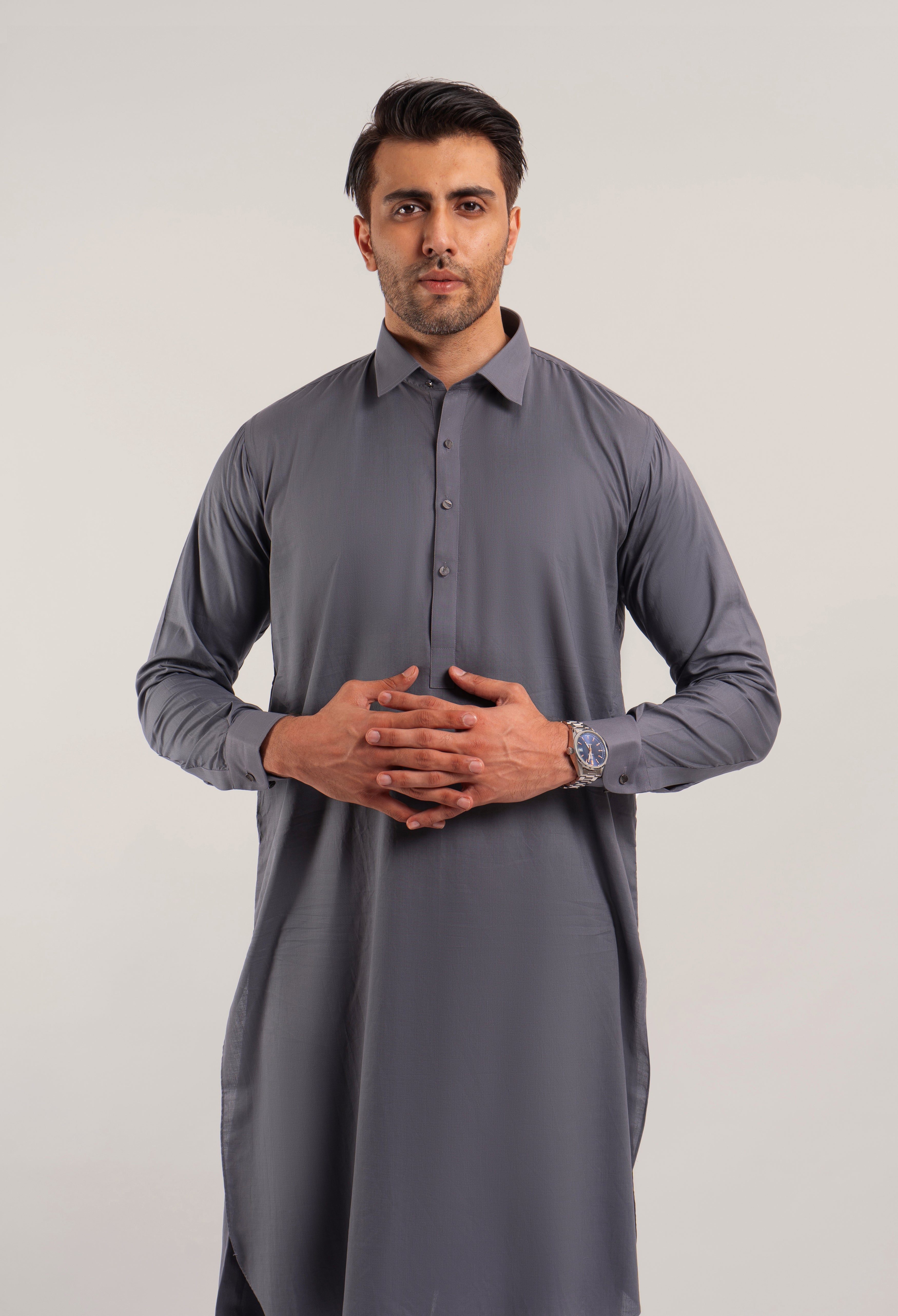 GREY PLAIN KAMEEZ SHALWAR