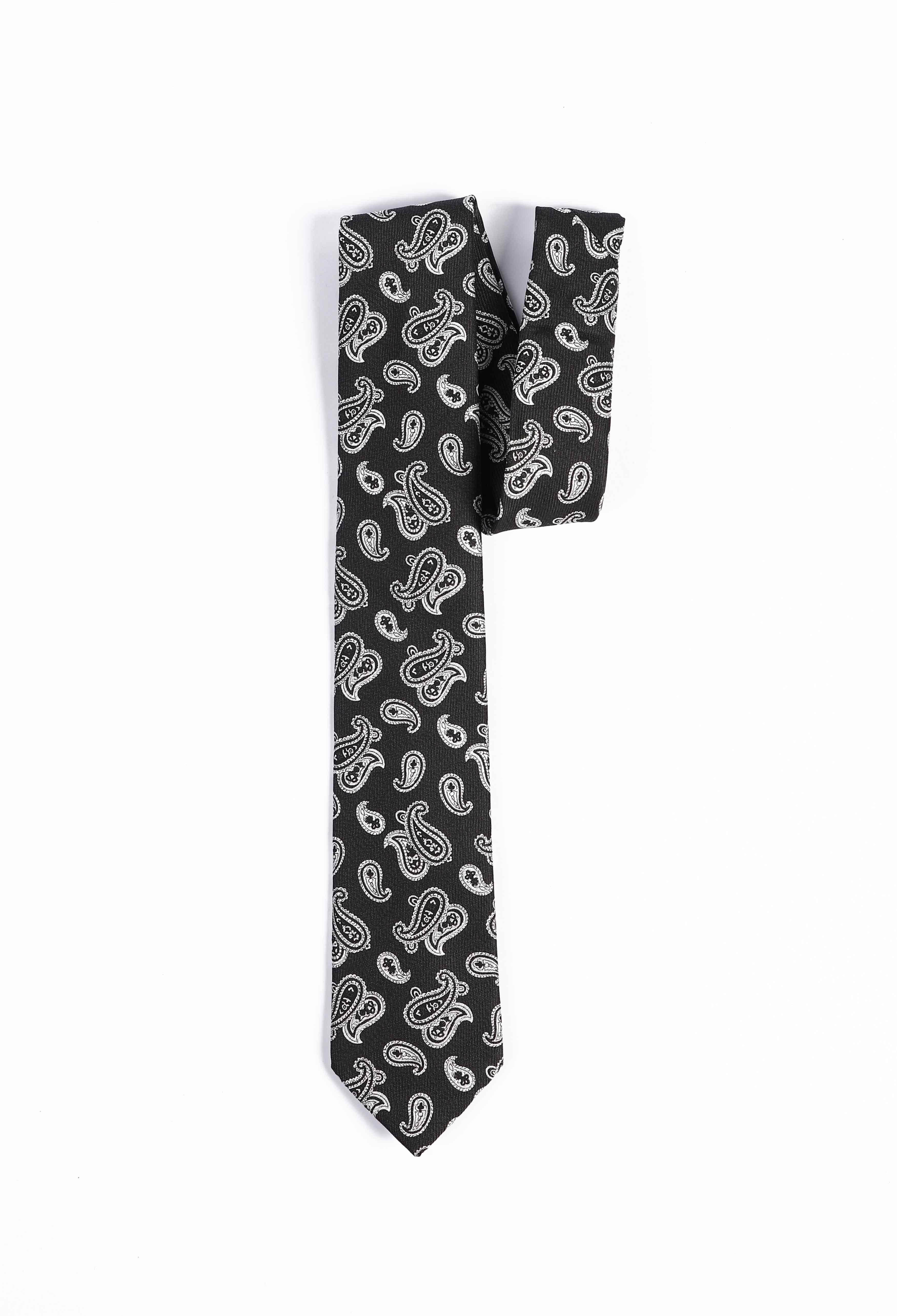 Aurora Black Paisley Tie
