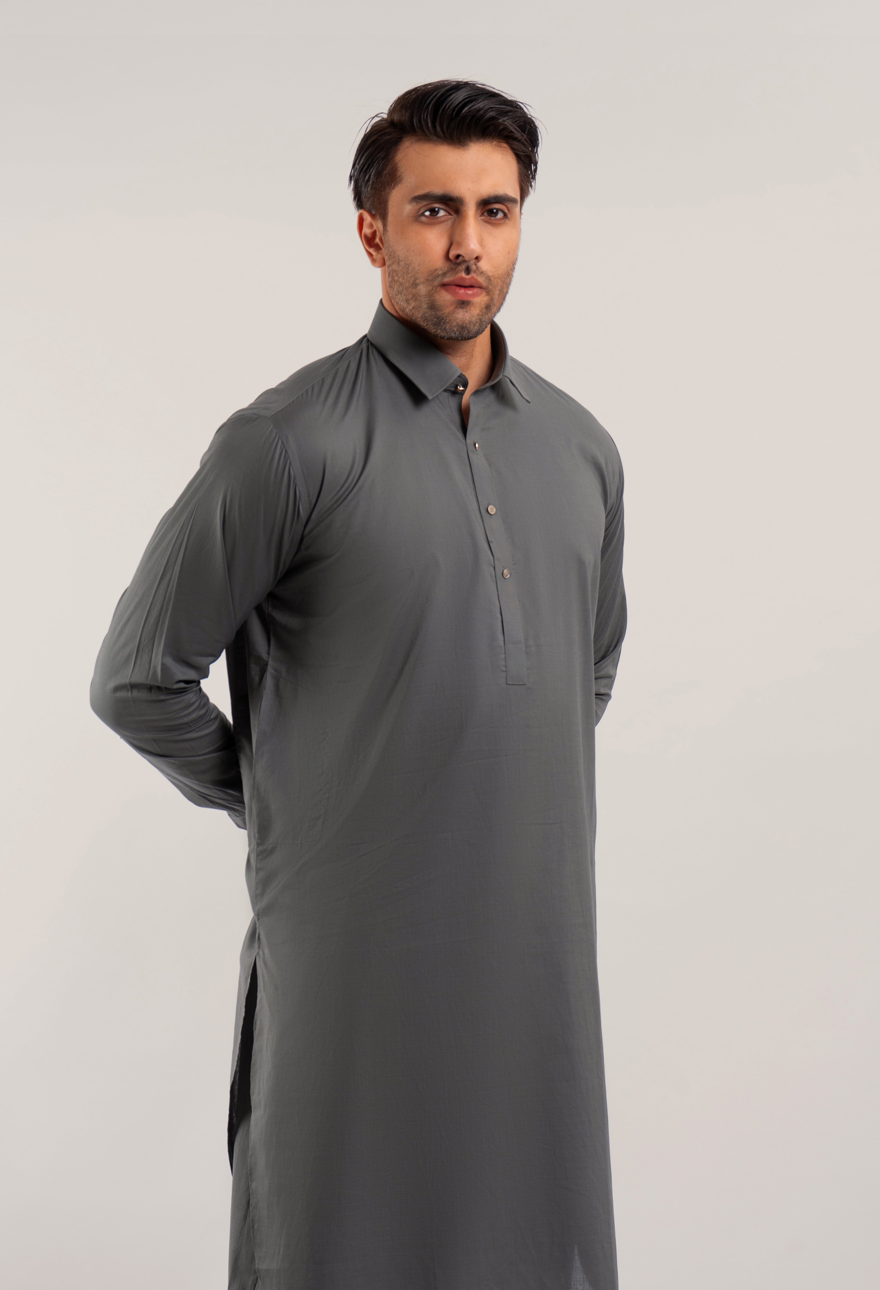 D/GREY PLAIN  KAMEEZ SHALWAR