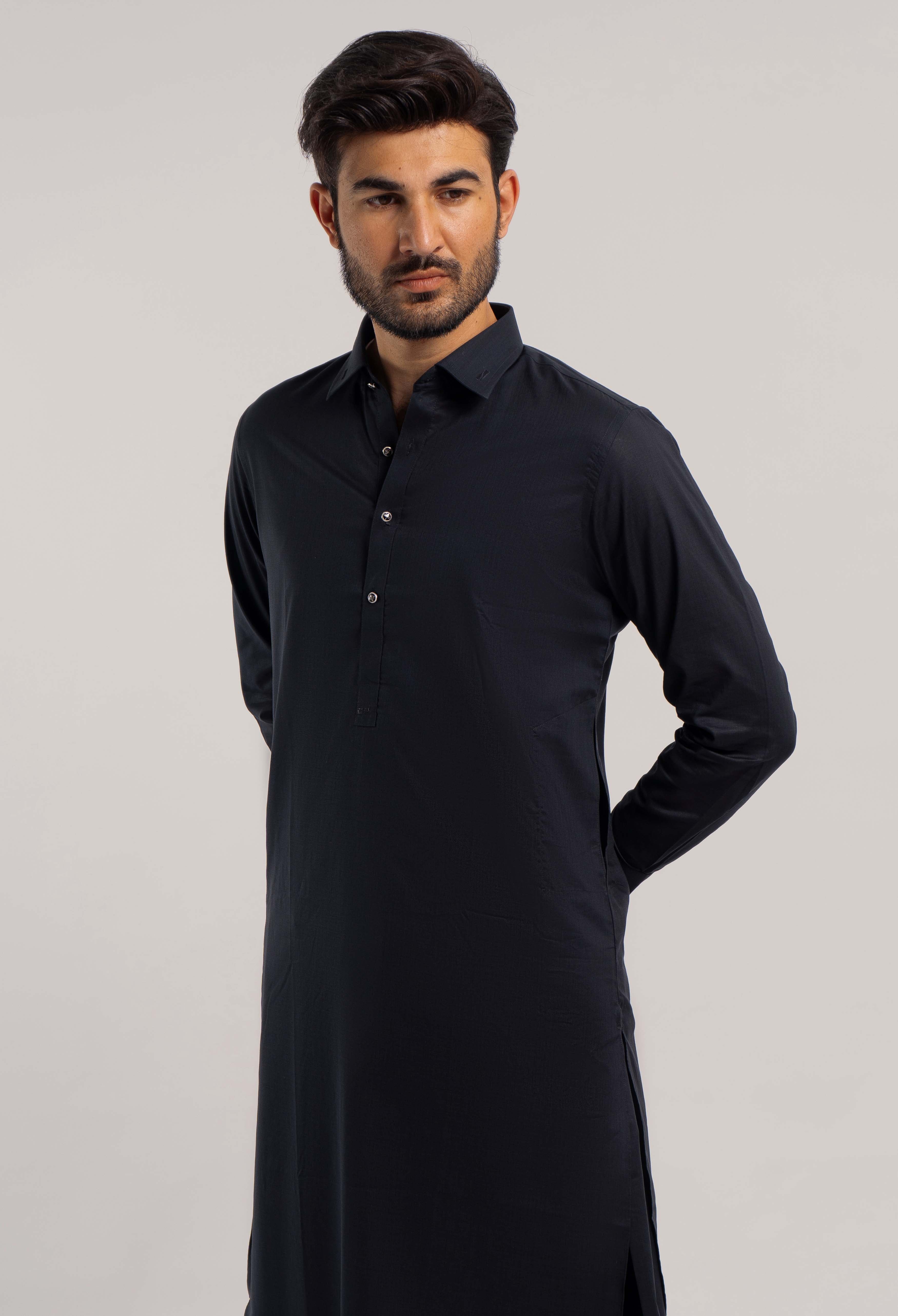 BLACK PLAIN KAMEEZ SHALWAR