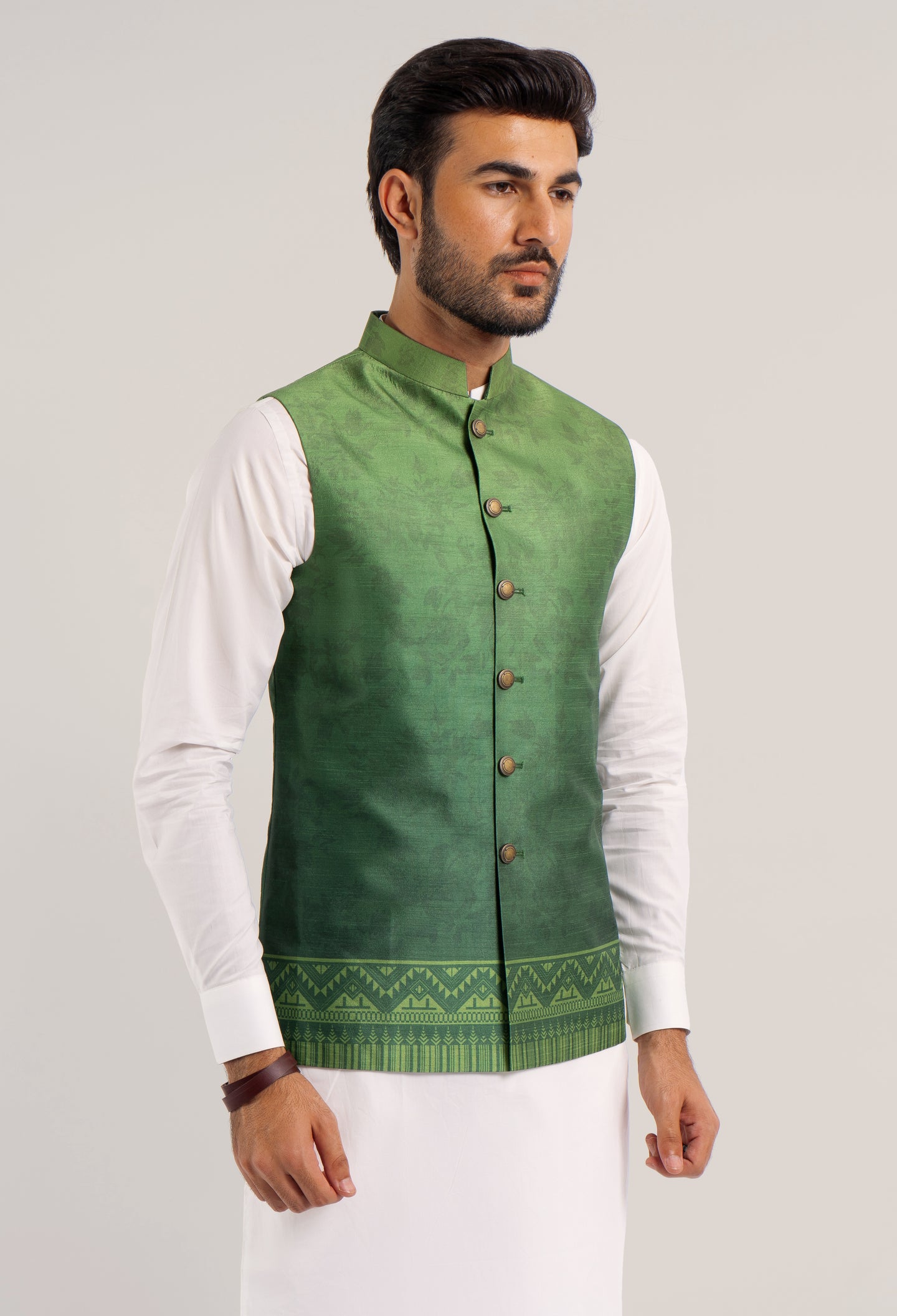 D/Green - Printed Waistcoat (V/C - 00155)
