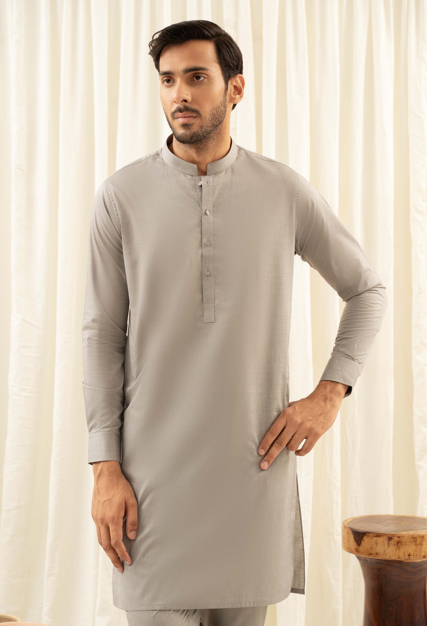 Coal Grey Cotton Kurta Pajama