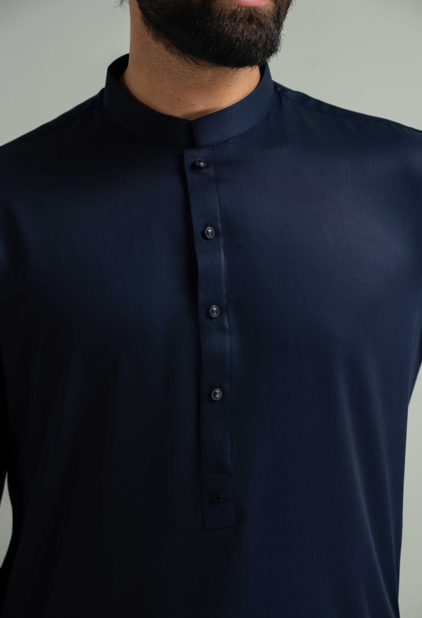 Ink Blue Blended Kameez Shalwar