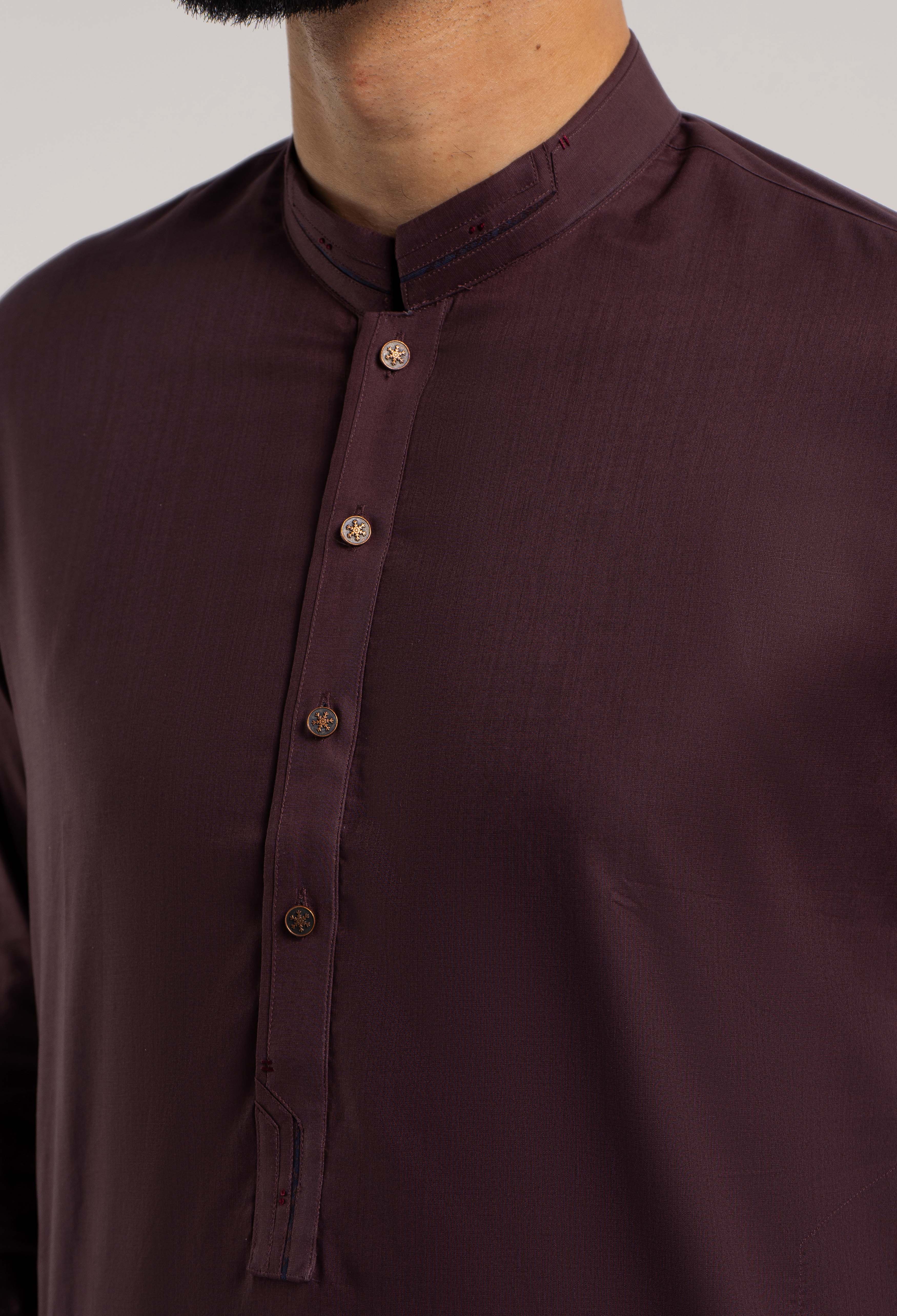 MAROON PLAIN KAMEEZ SHALWAR