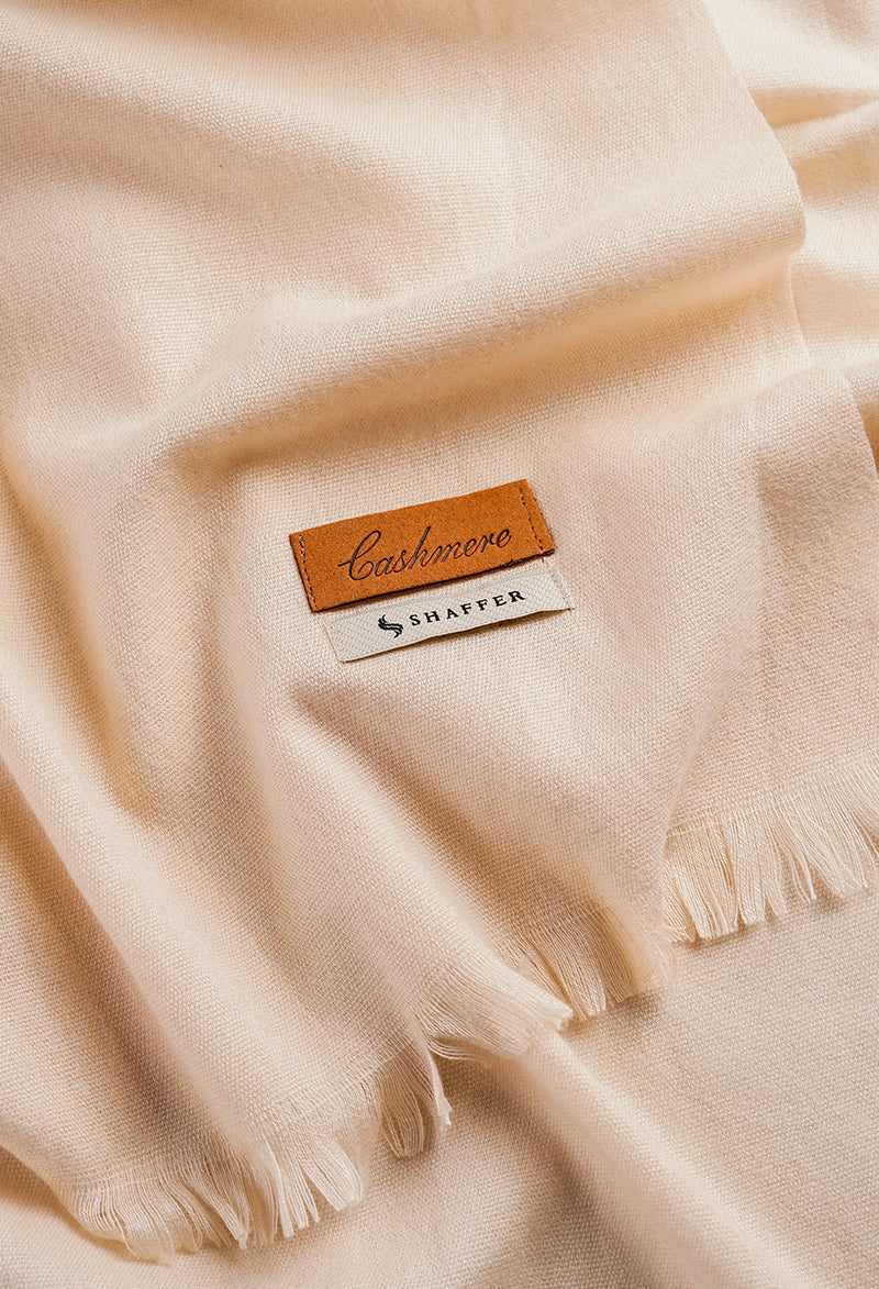 Cream Shell - Men's Cashmere Shawl