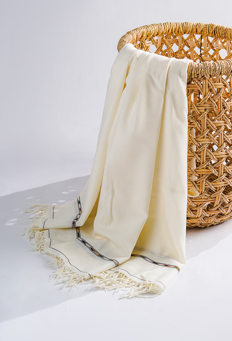 Daisy White - Pure Wool Men's Shawl