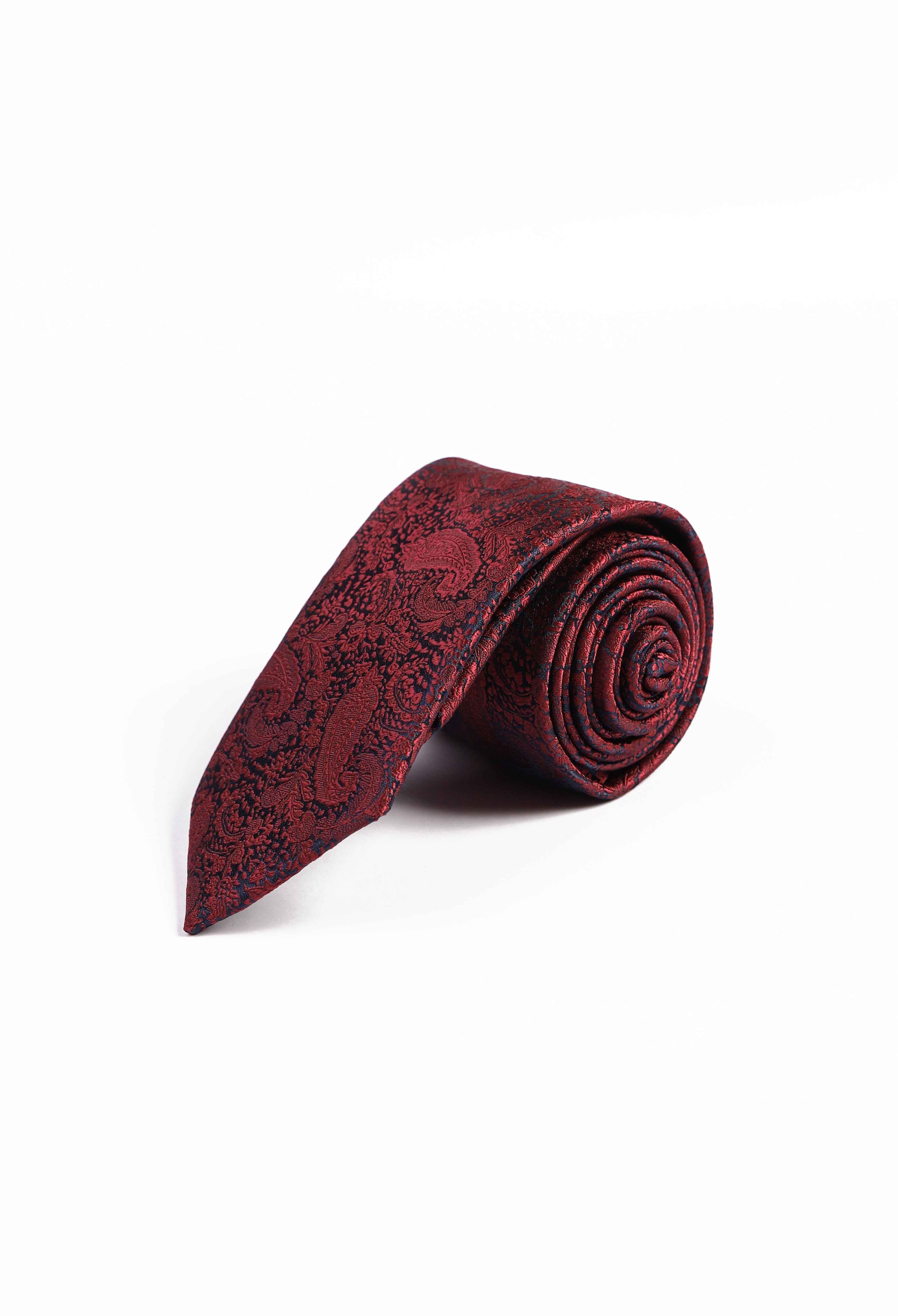 Raspberry Red Self Jacquard Tie