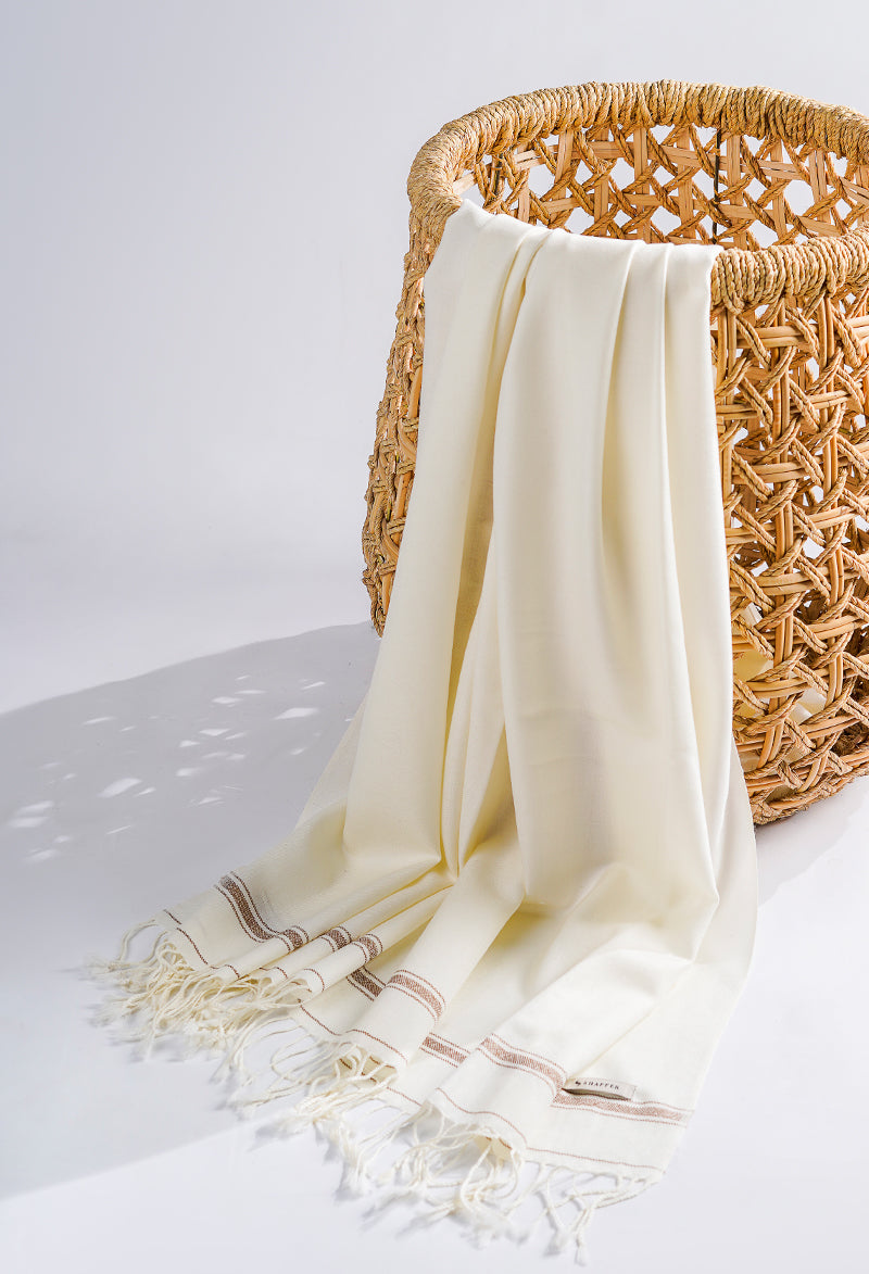 Daisy White - Australian Pashmina Wool Men's Shawl