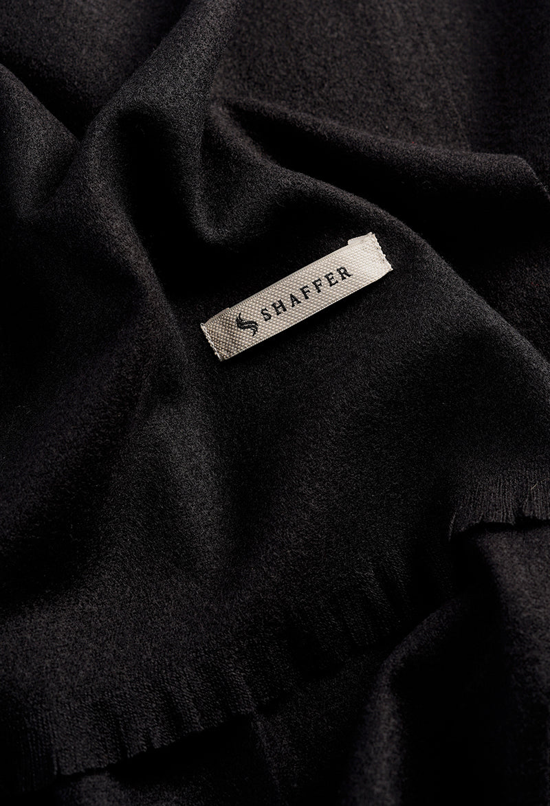 Raven Black Cashmere Stole