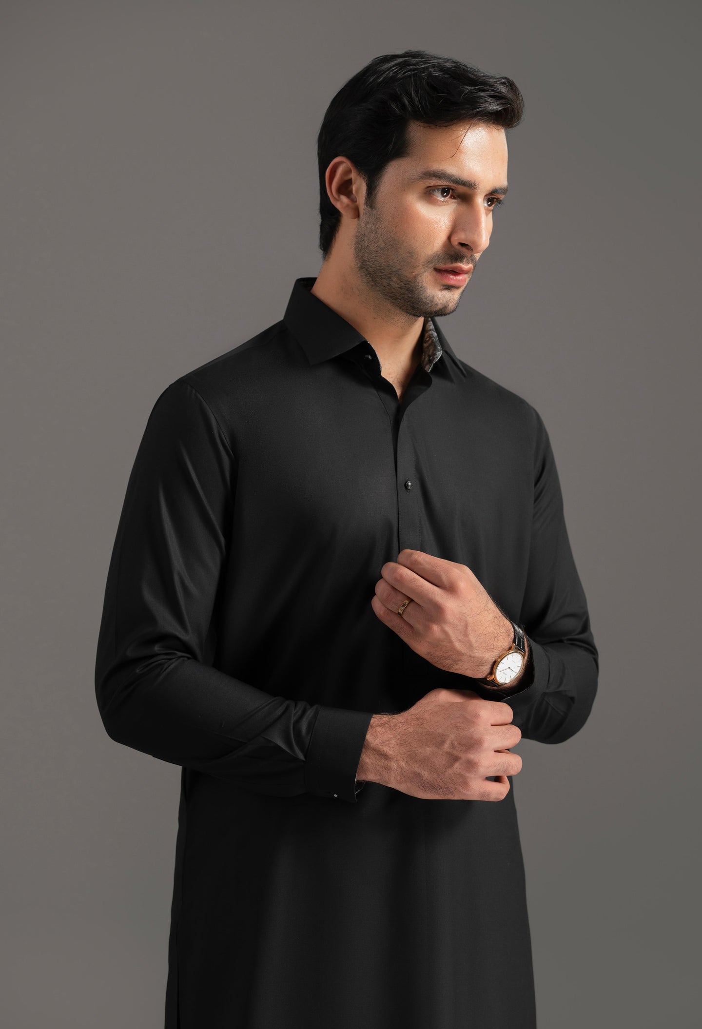 Carbon Black Blended Kameez Shalwar