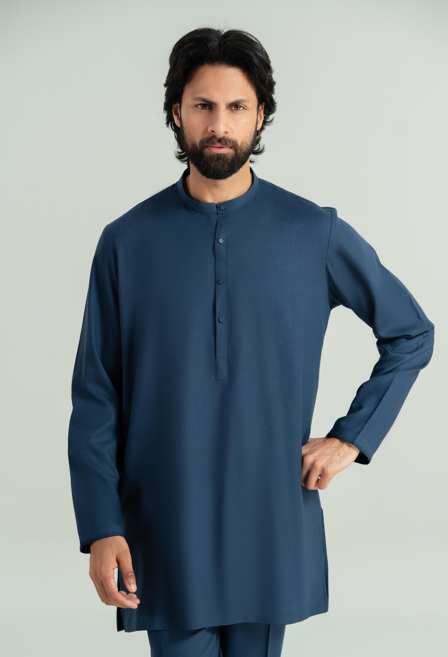Navy Blue Tencel Linen Cord's Set