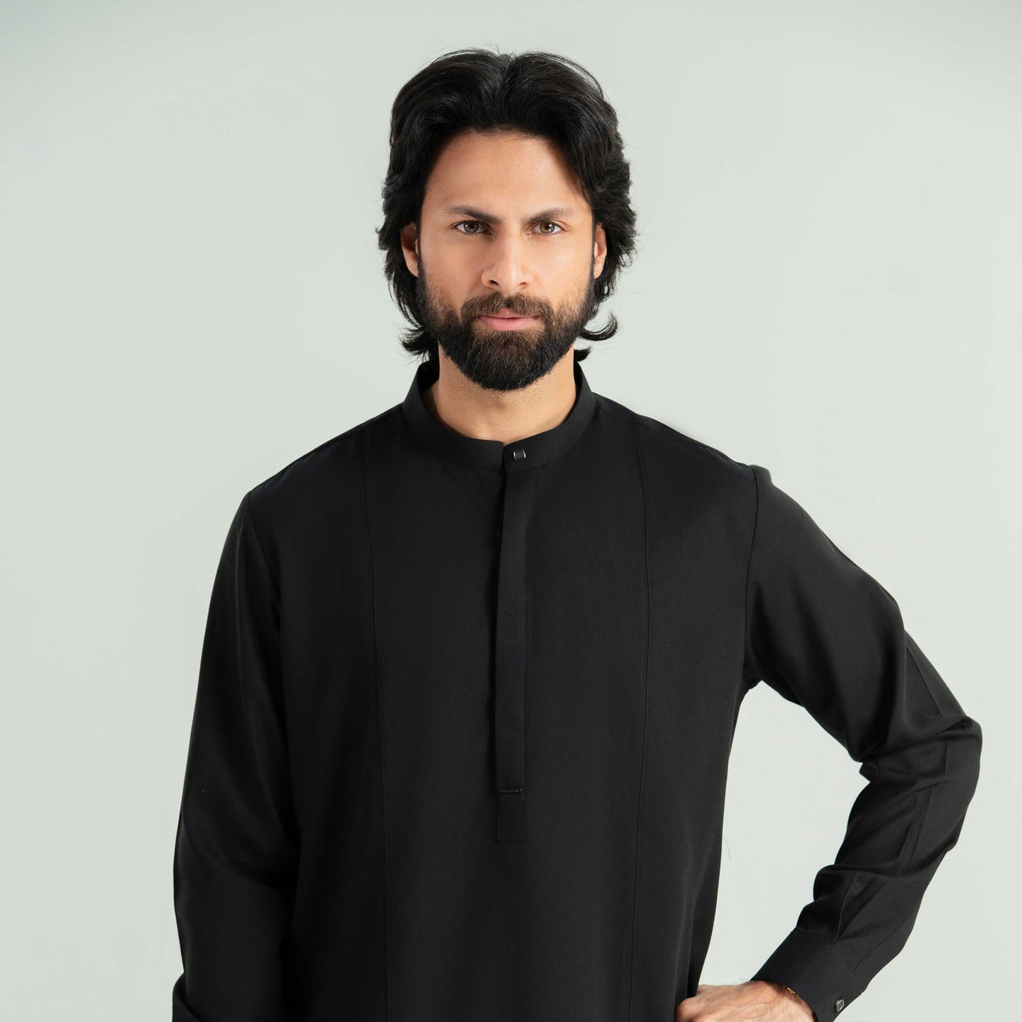 Jet Black Tencel Linen Cord's Set