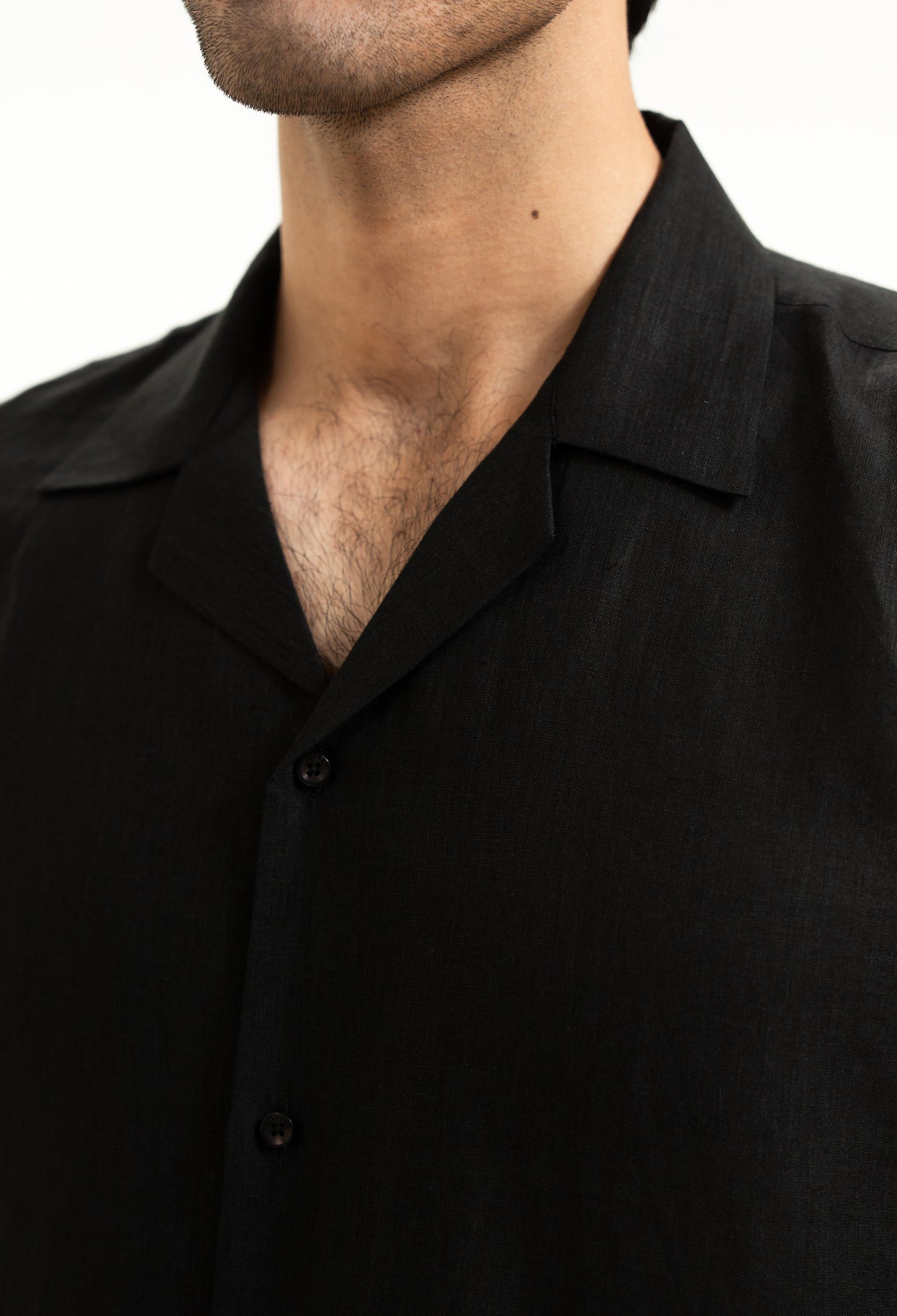 Jet black Linen Shirt