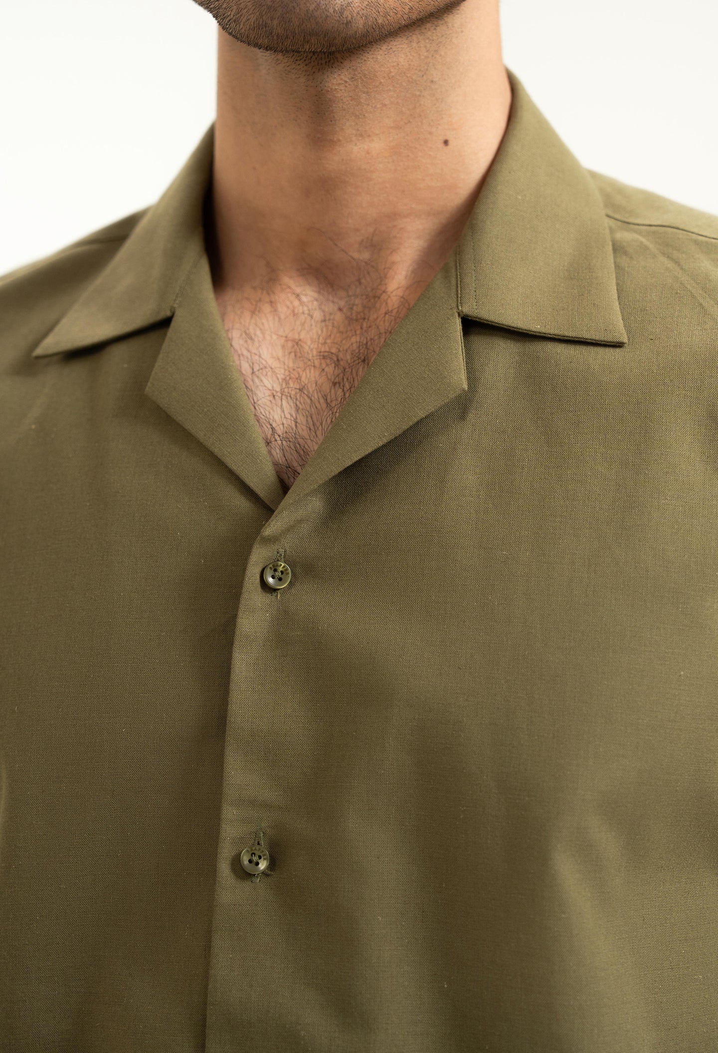 Olive Green Linen Shirt