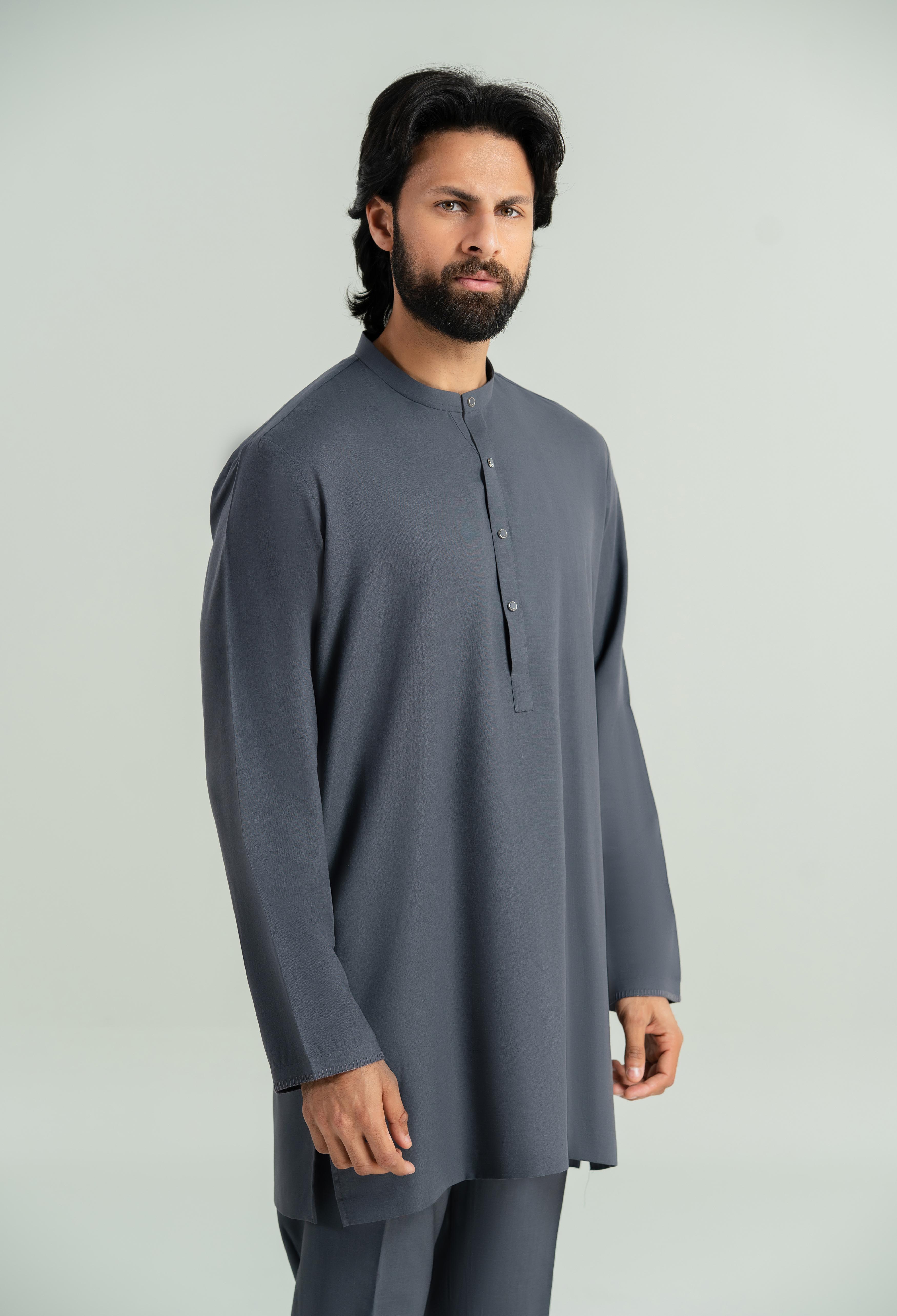 Metalic Grey Tencel Linen Cord's Set