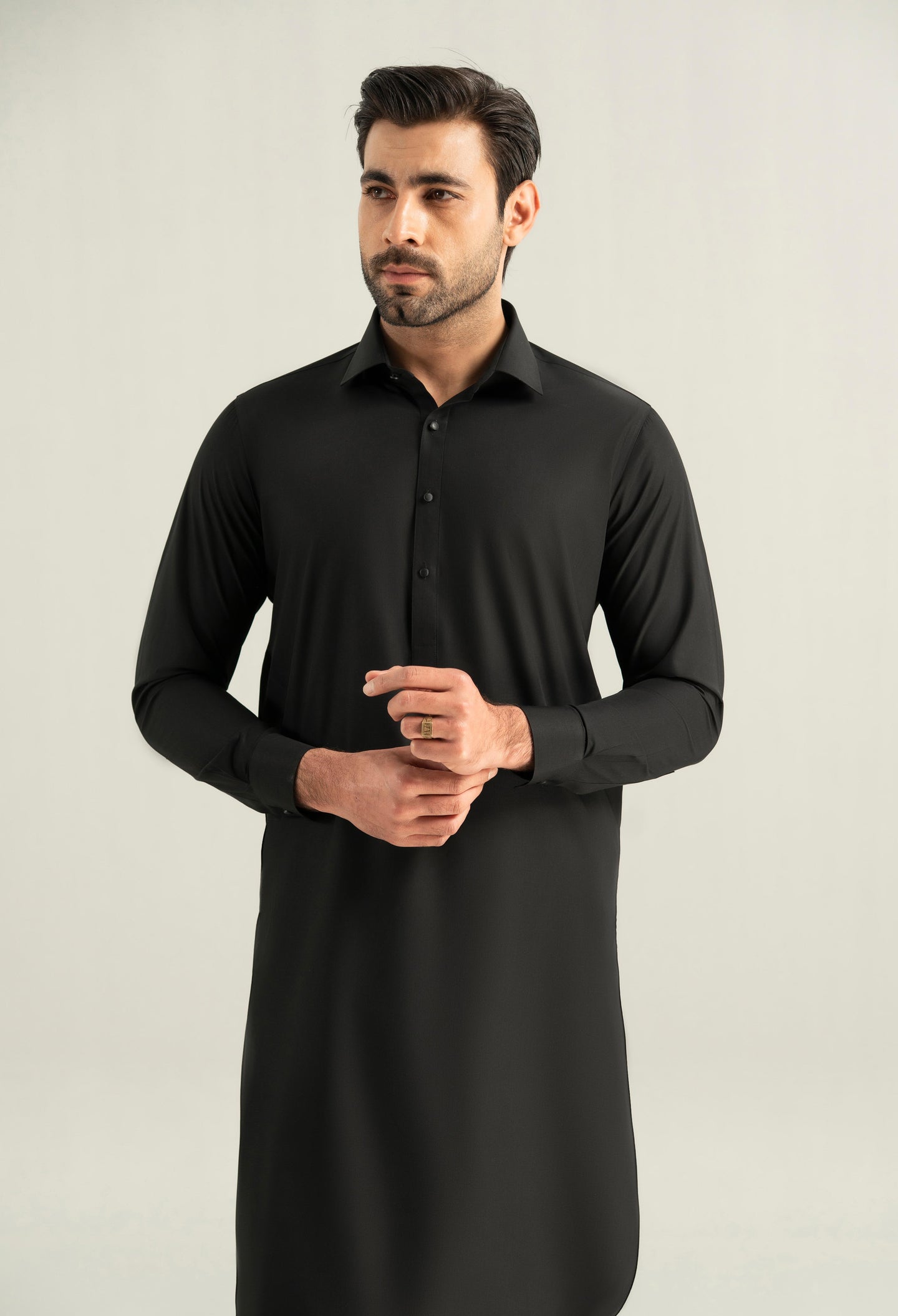 Carbon Black Detailing Kameez Shalwar
