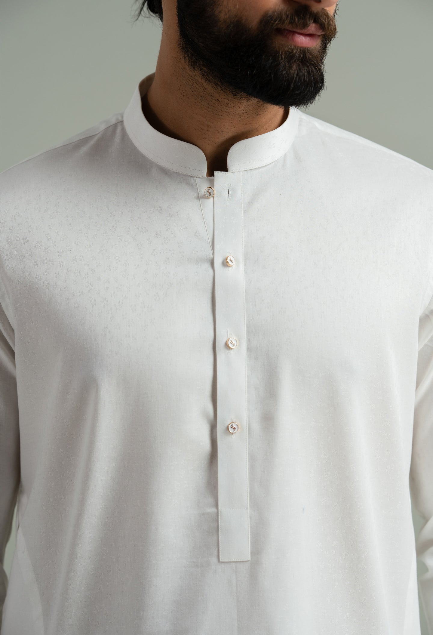 Off White Cotton Kameez Shalwar