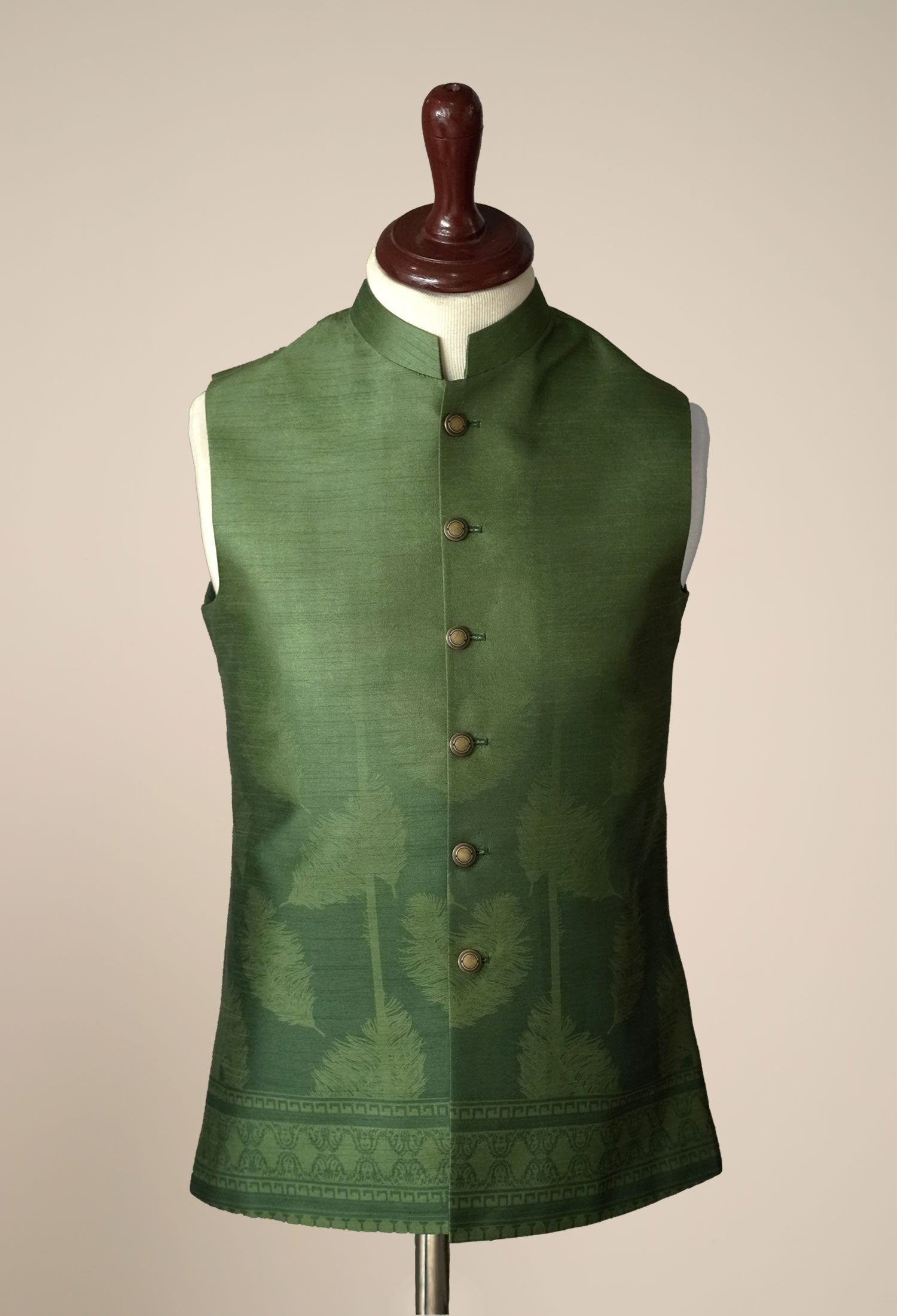 Green - Printed Waistcoat (V/C - 00054)