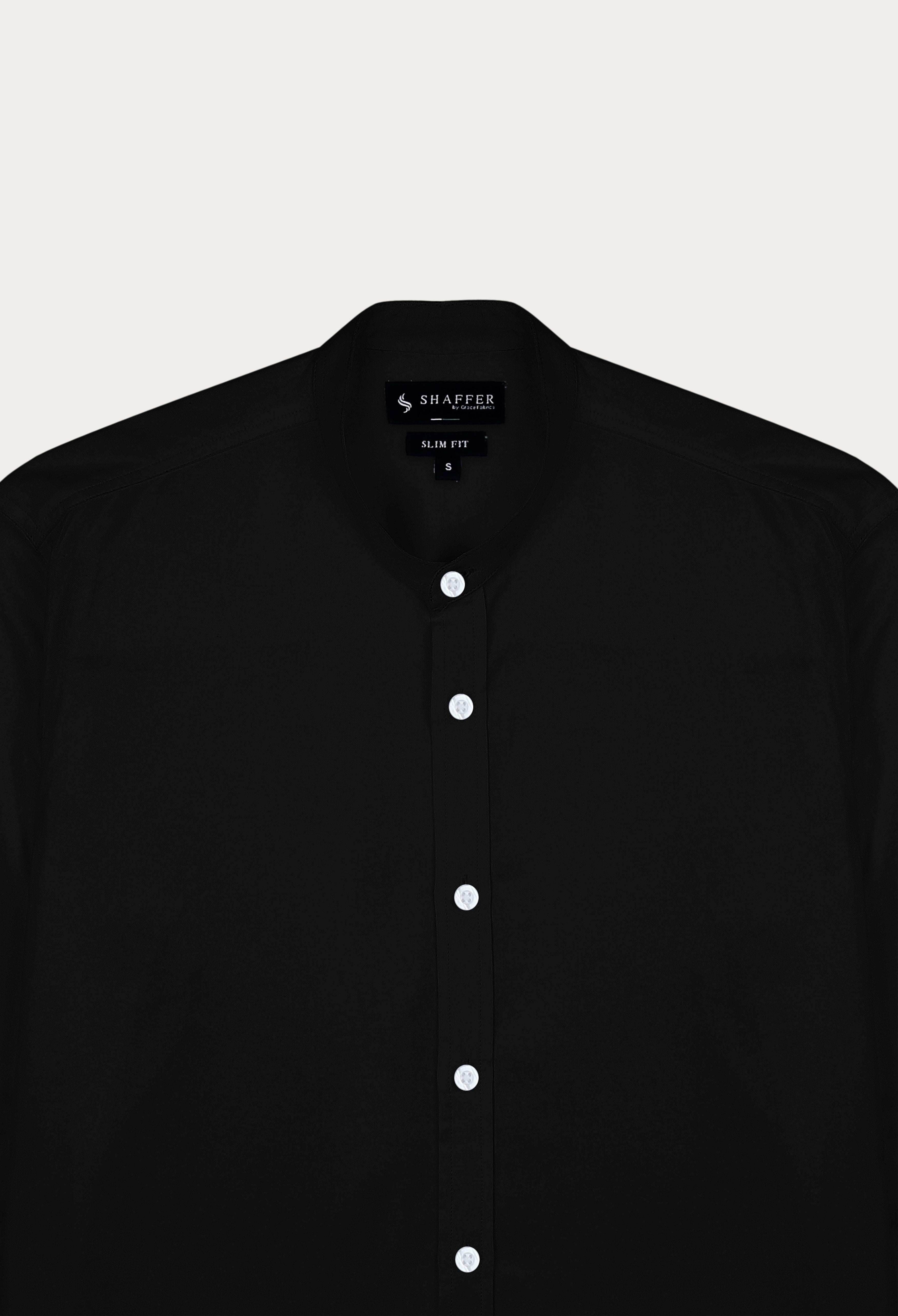 BLACK SEMI FORMAL SHIRT