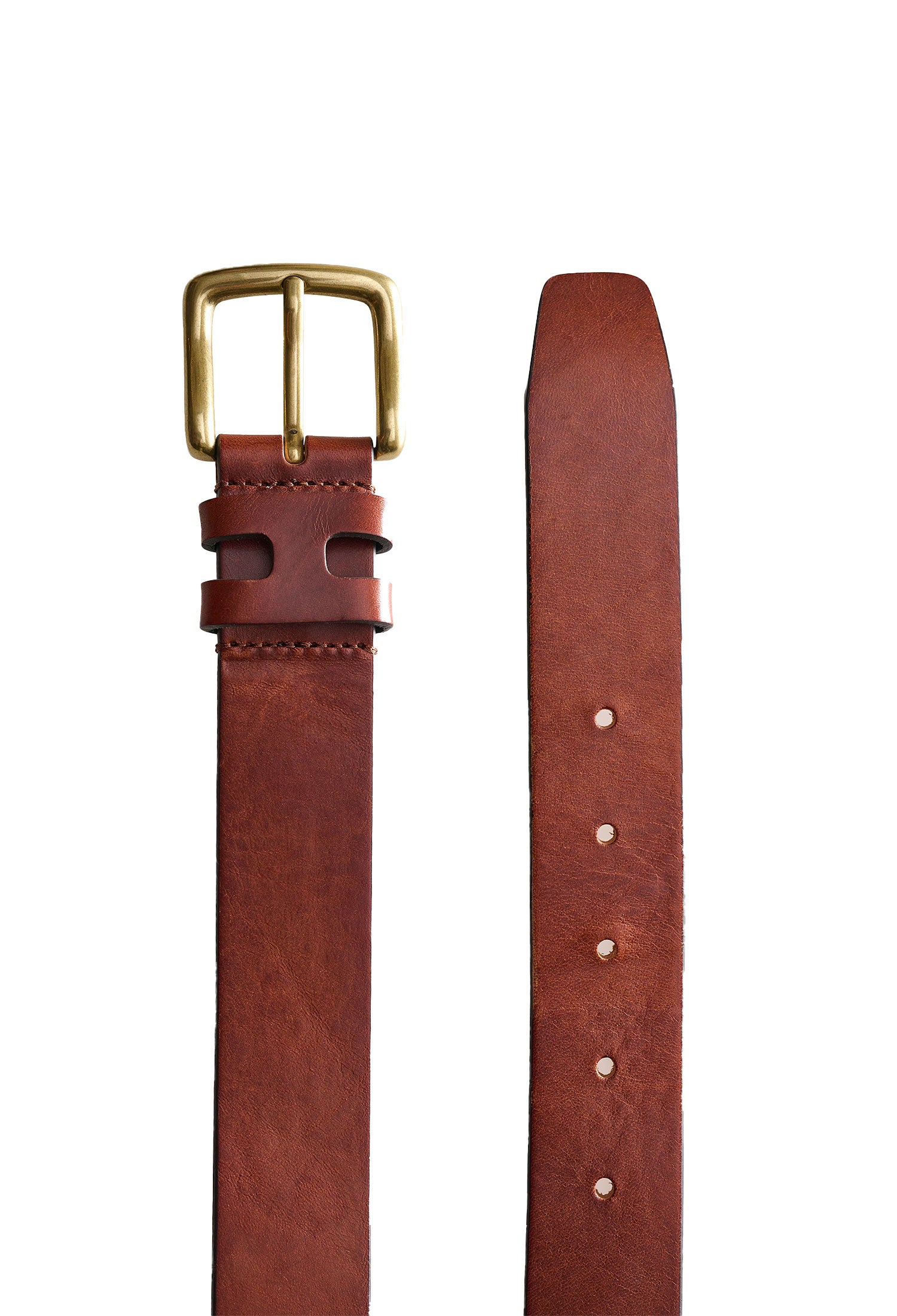 Cognac Plain Leather Belt