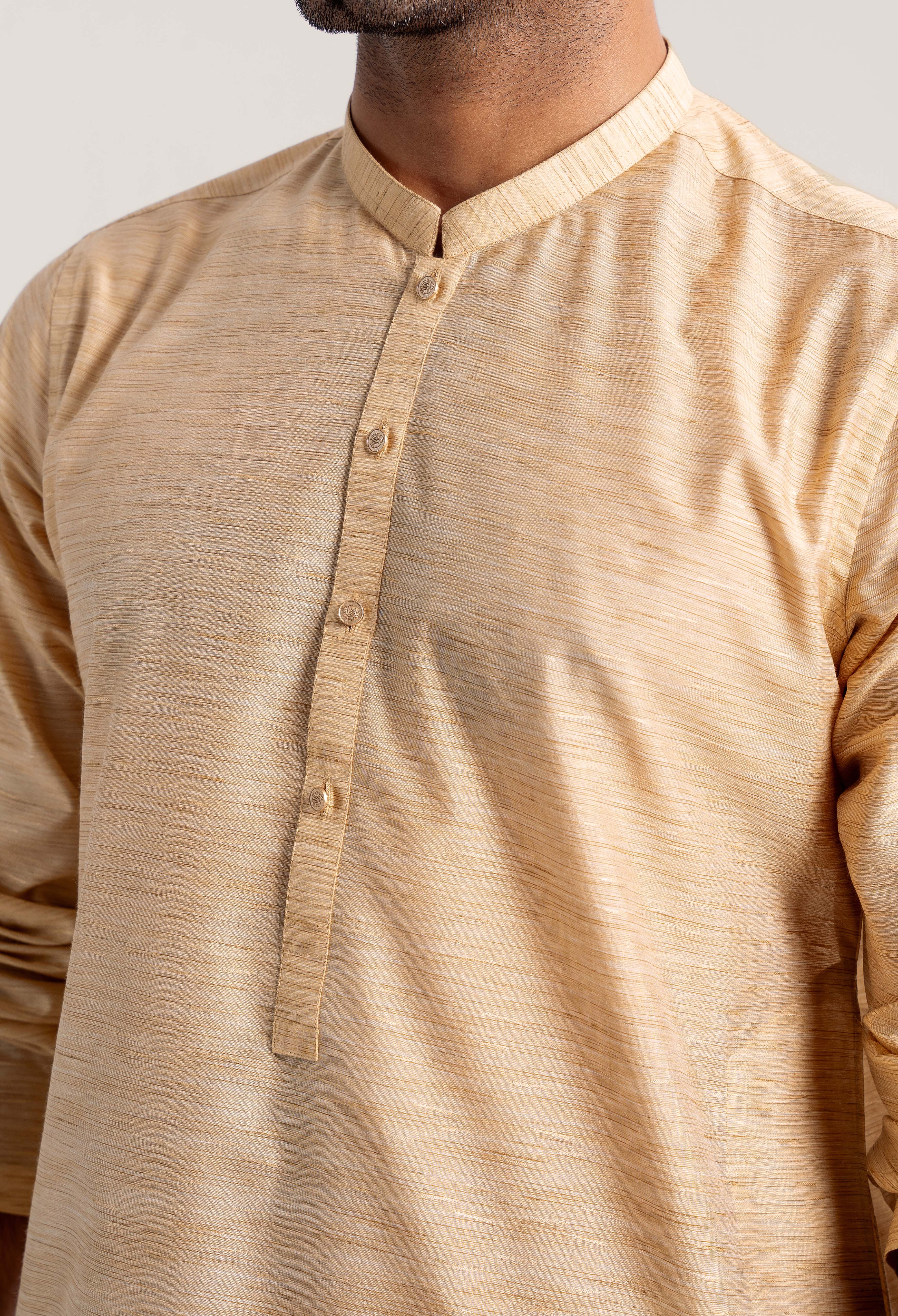 Raw Silk-Beige Khaki Kurta