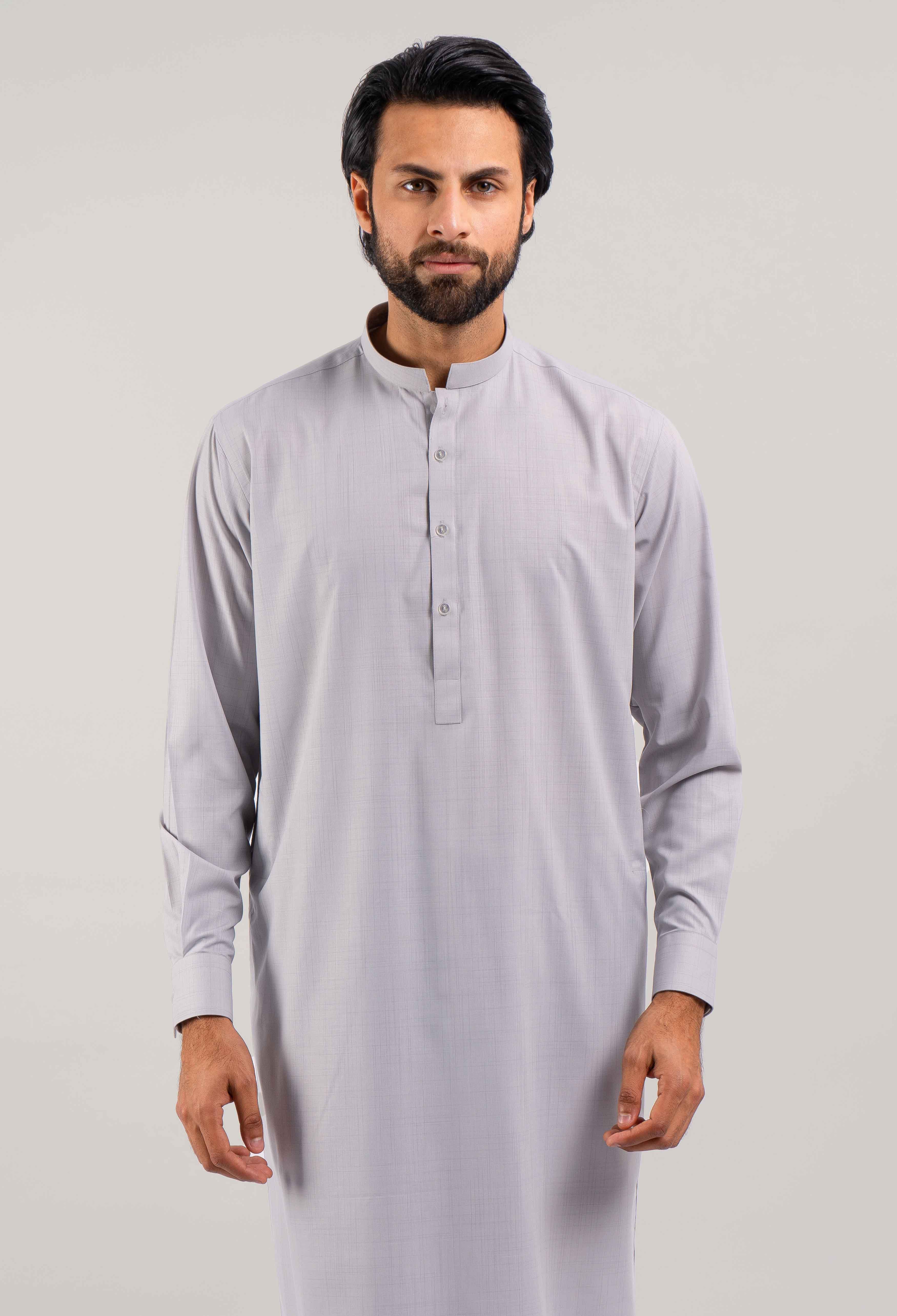 Claude Grey Blended Kameez Shalwar