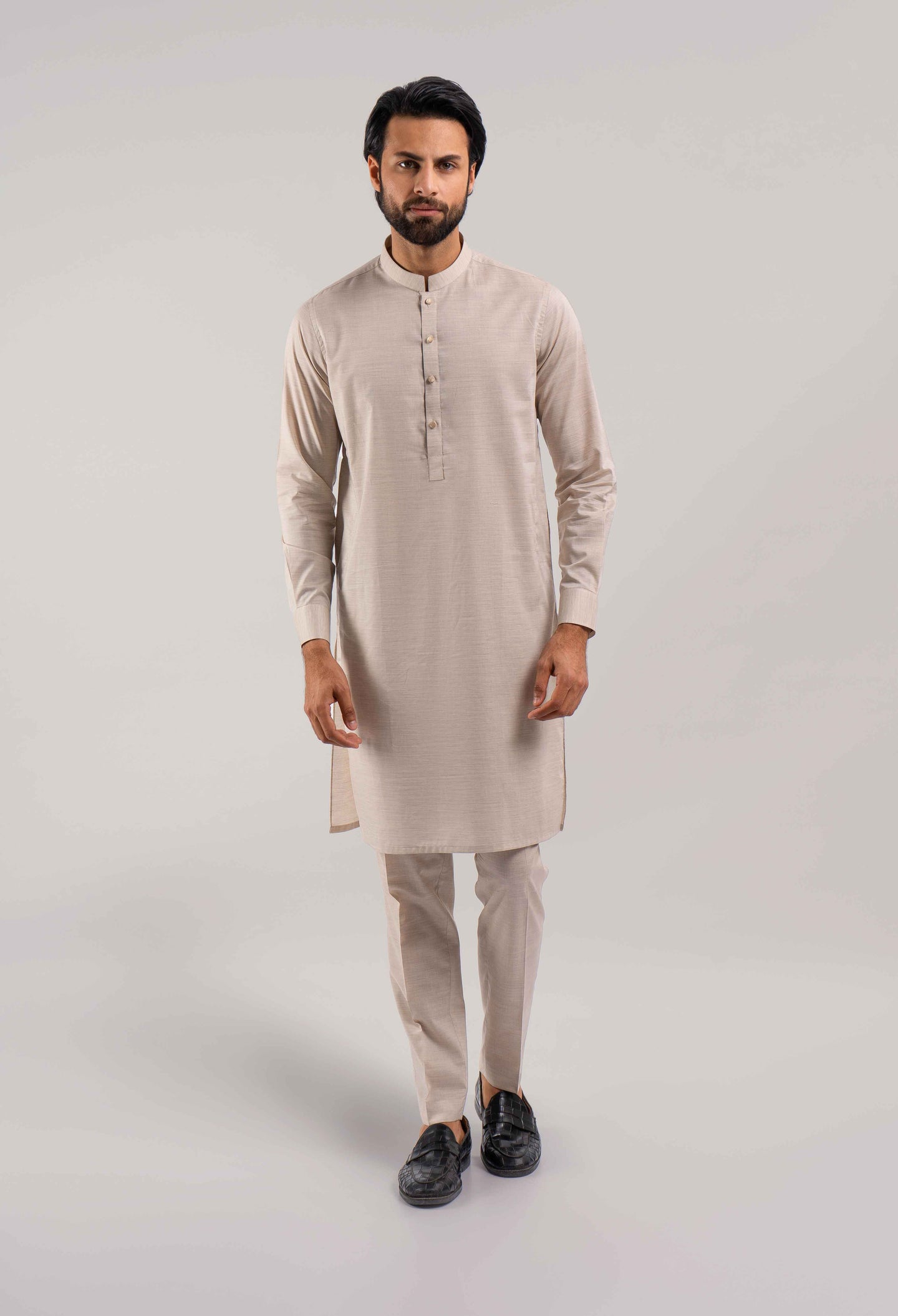 Cream White Cotton Kurta Pajama