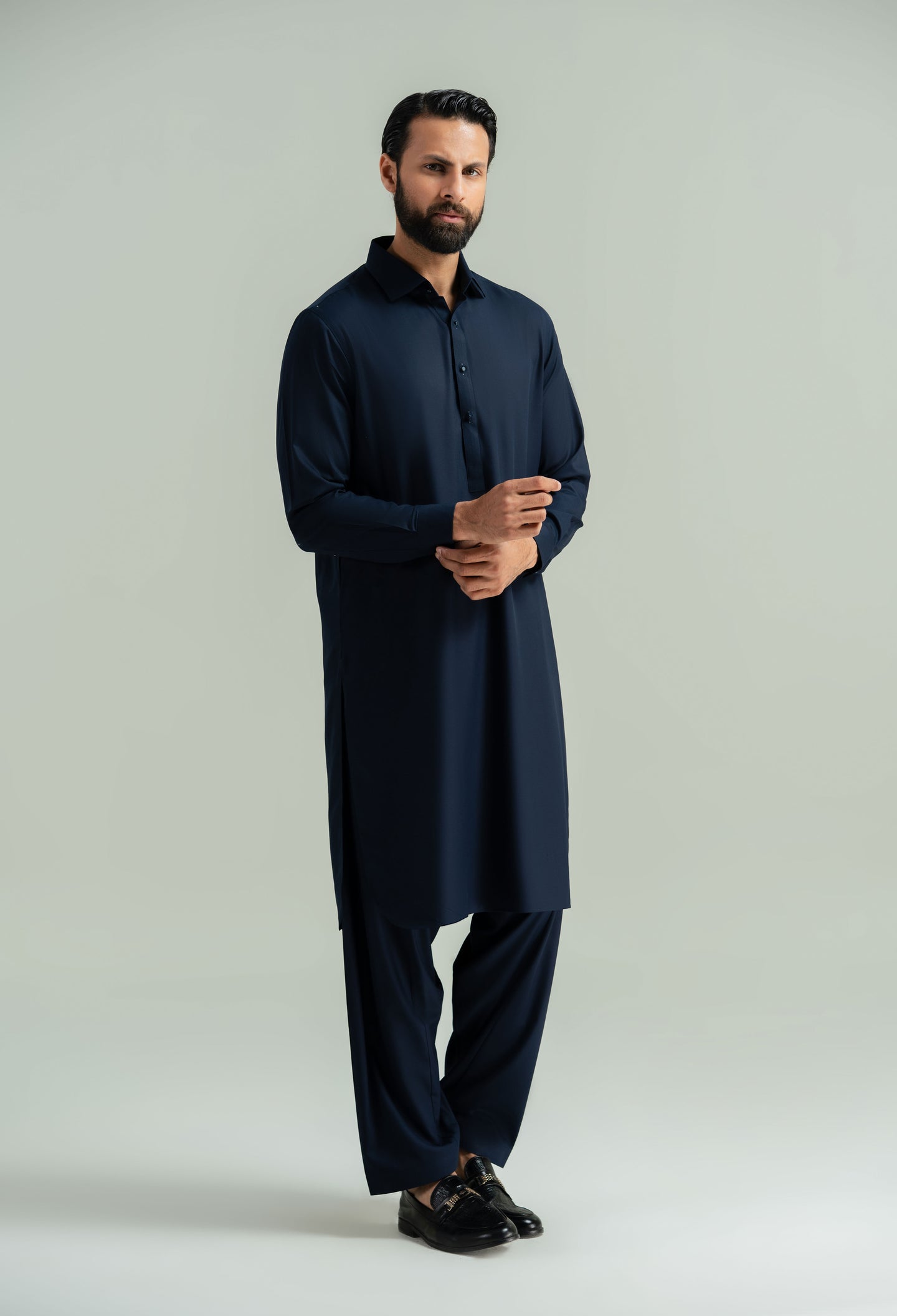 Navy Blue Detailing Kameez Shalwar