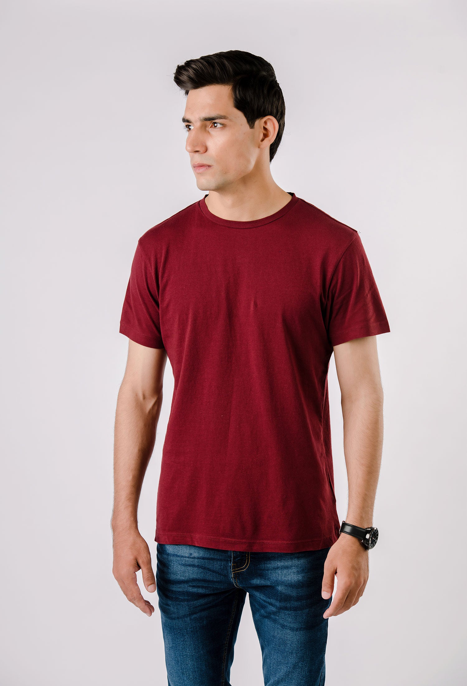 Maroon colour plain online shirt