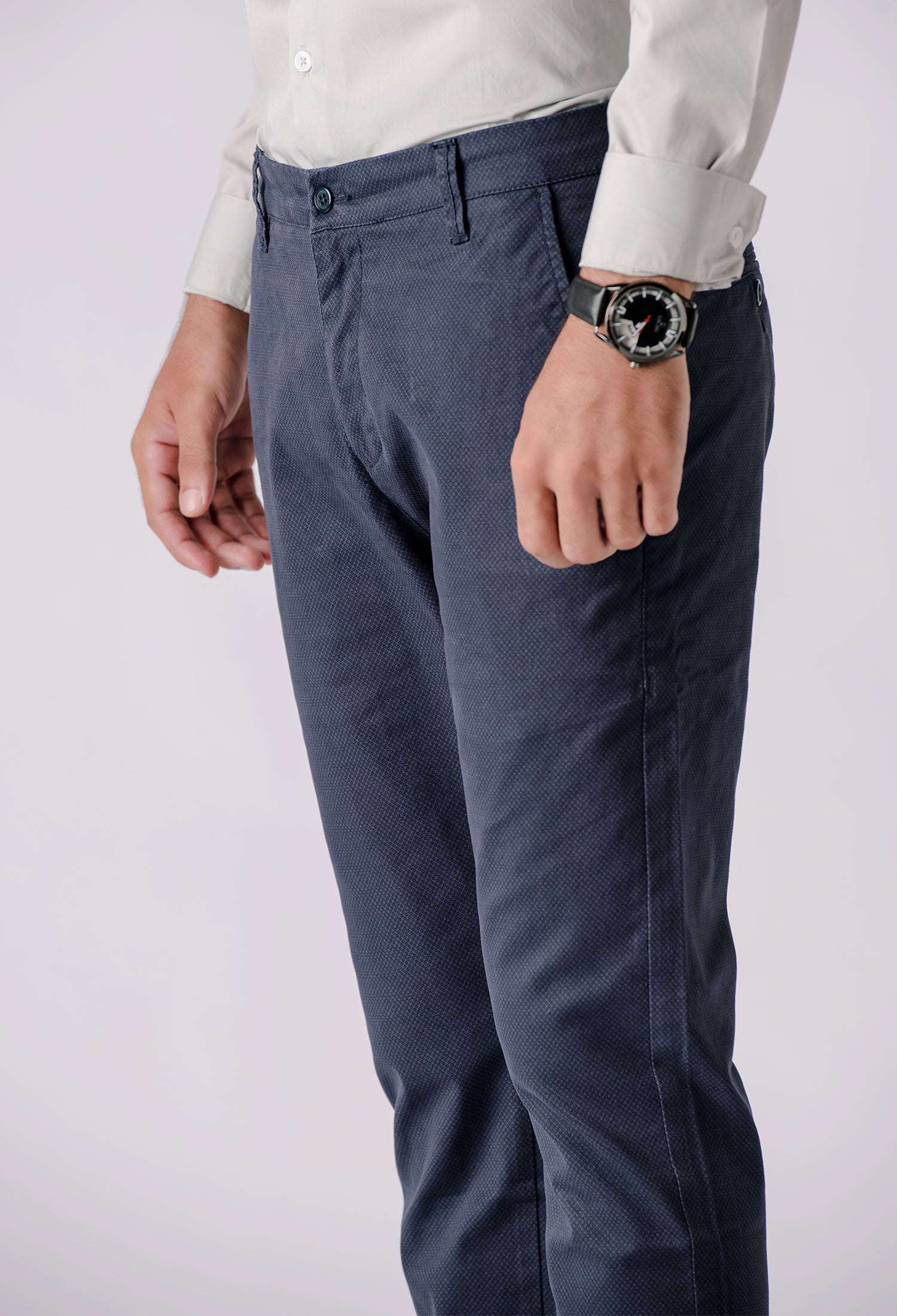 Purssian Blue Printed Chino