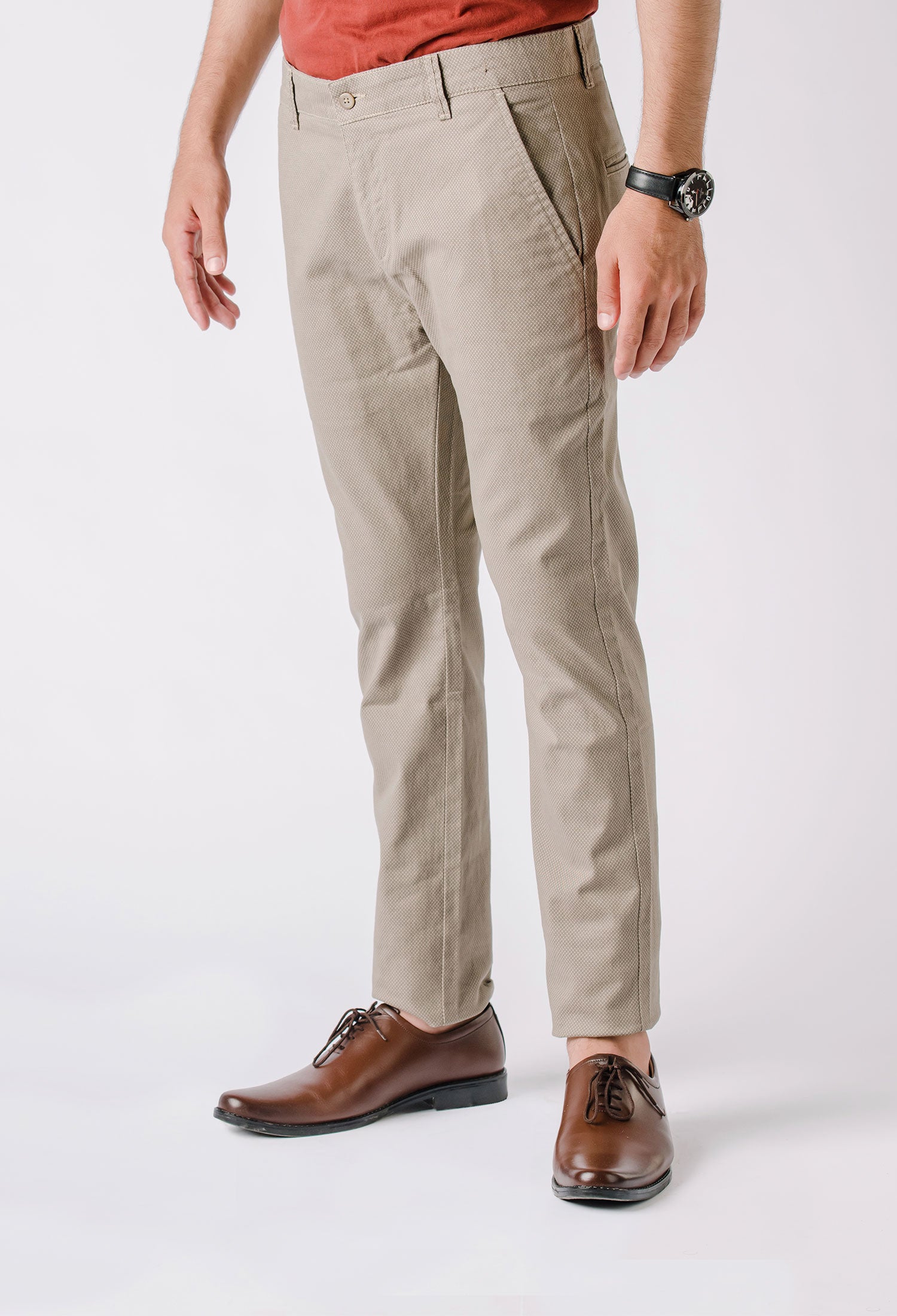 Sand Brown Printed Chino