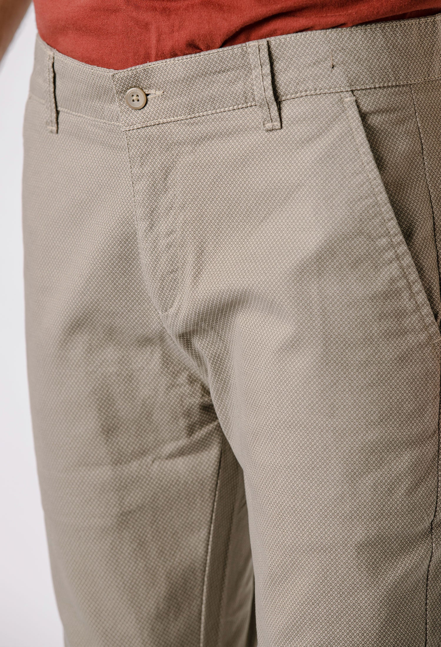 Sand Brown Printed Chino