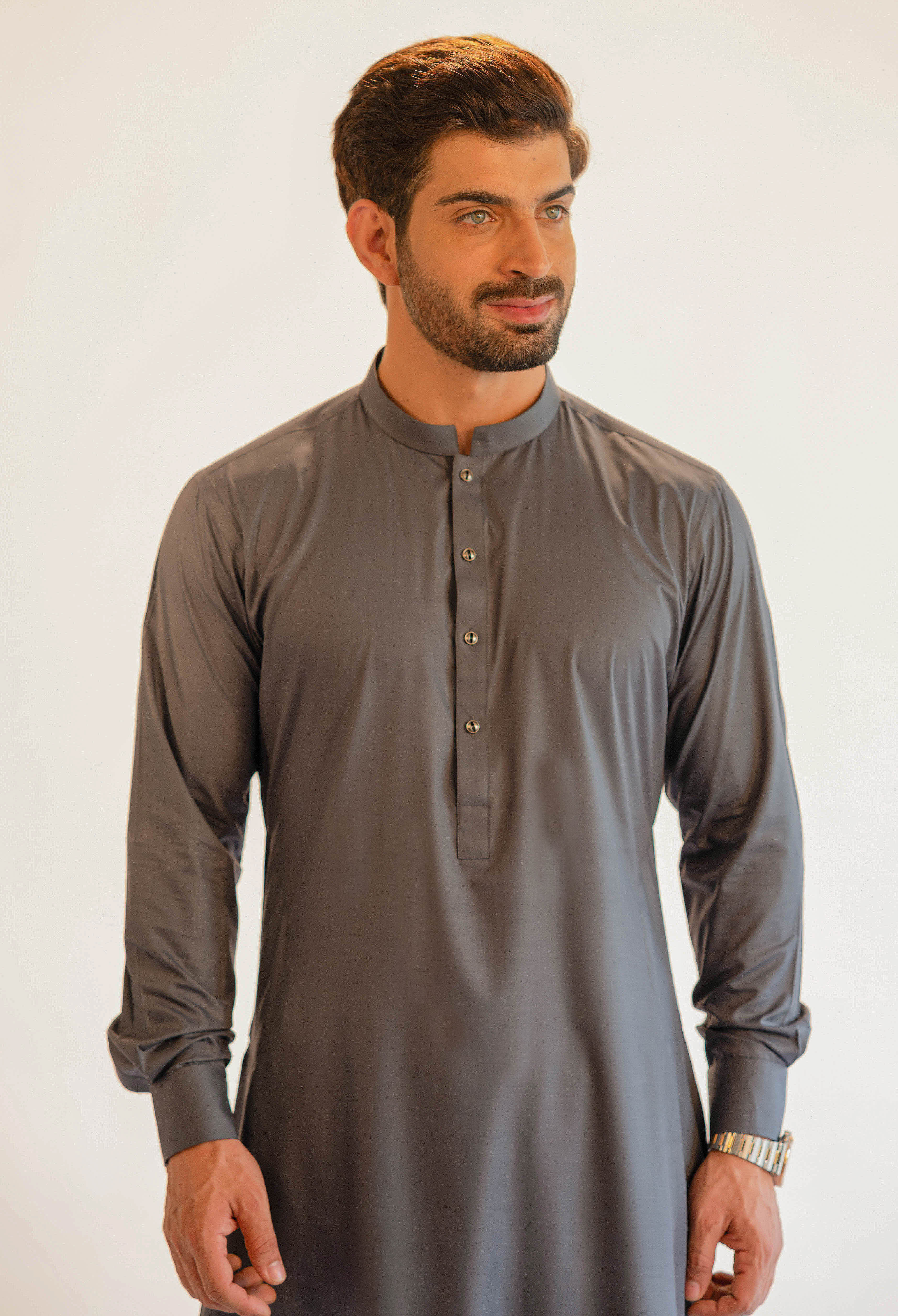 Fiord Grey Plain Kameez Shalwar