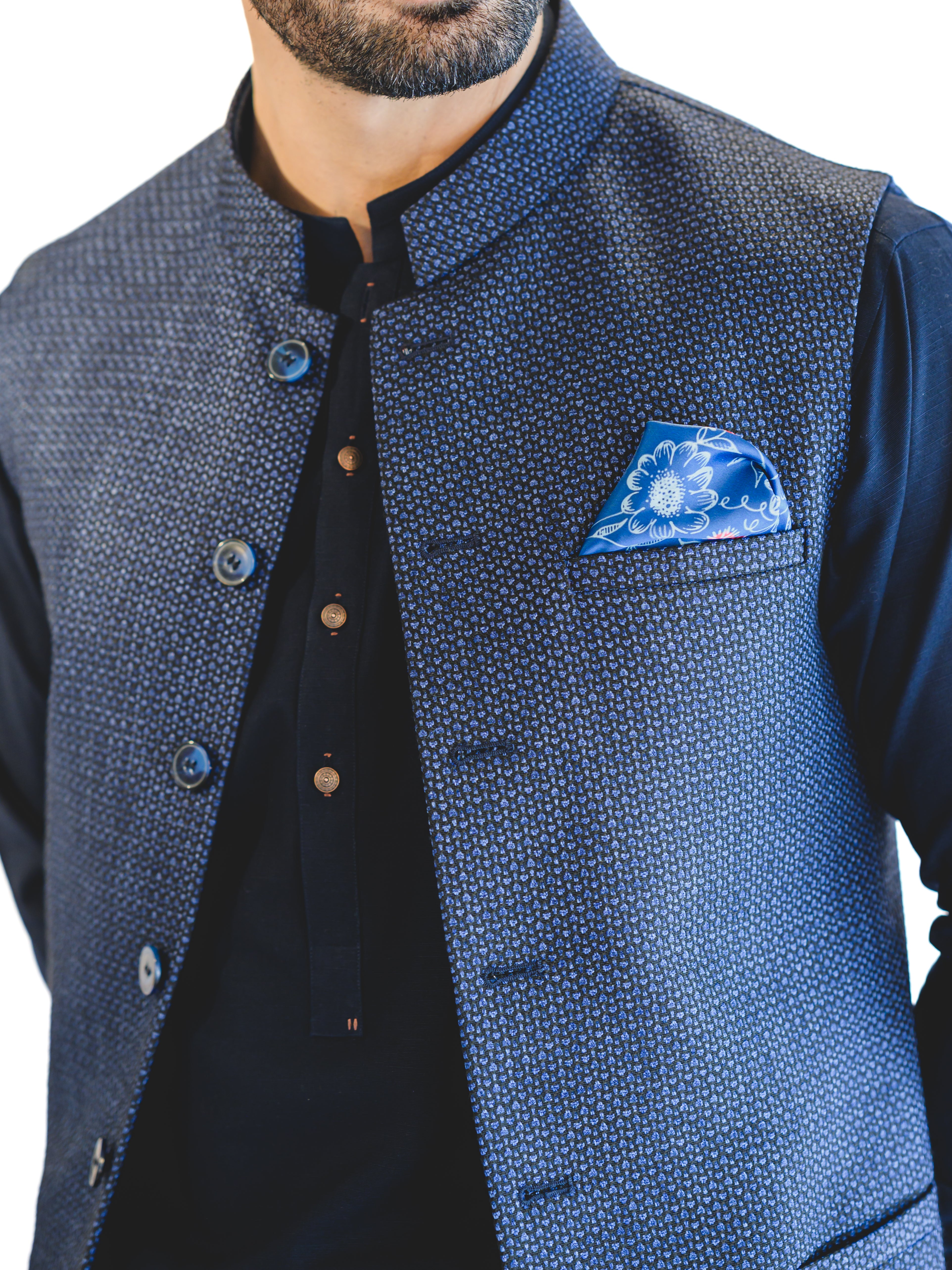 Blue Blended Waistcoat