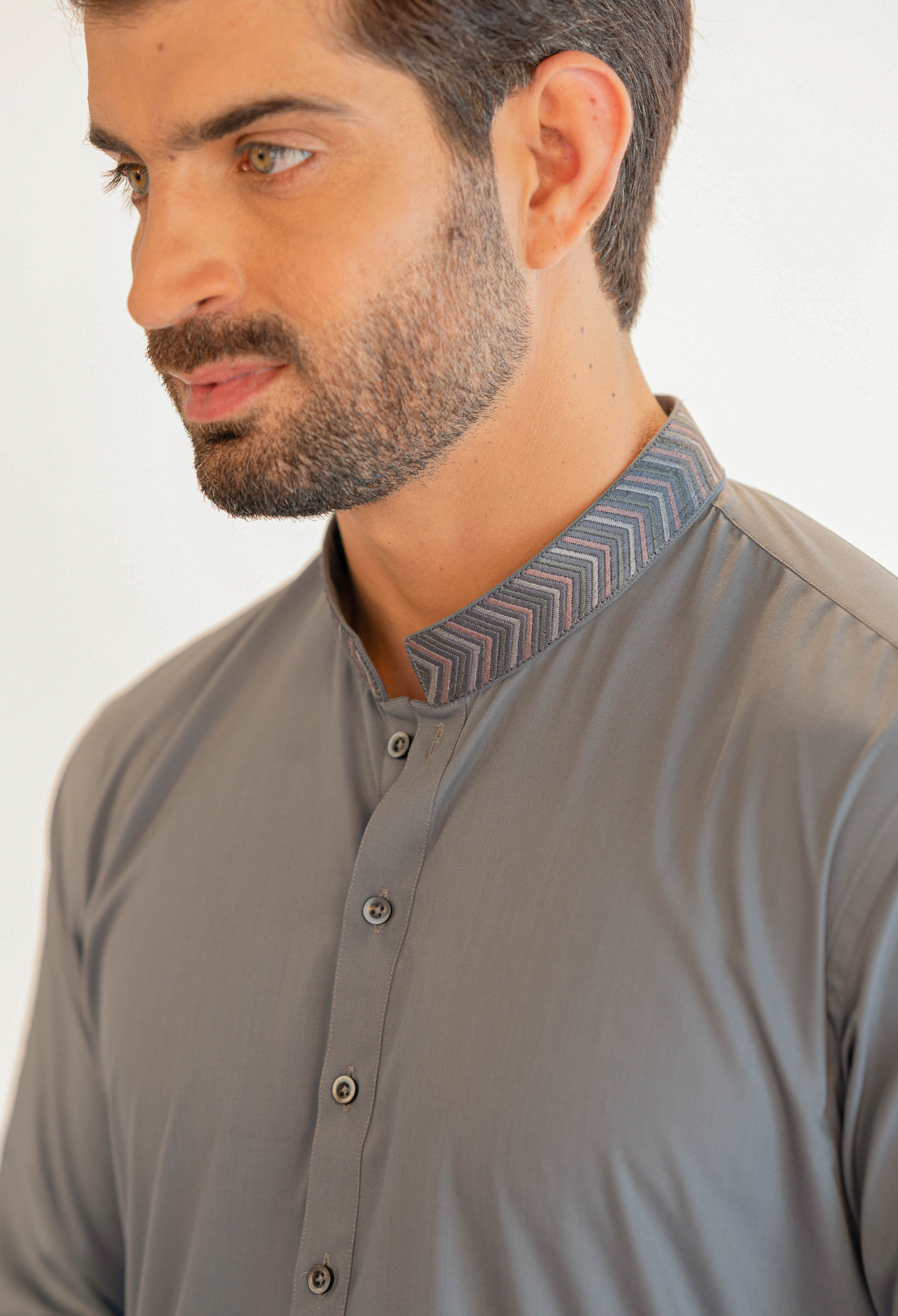 Mid Grey EMBROIDERED Kameez Shalwar