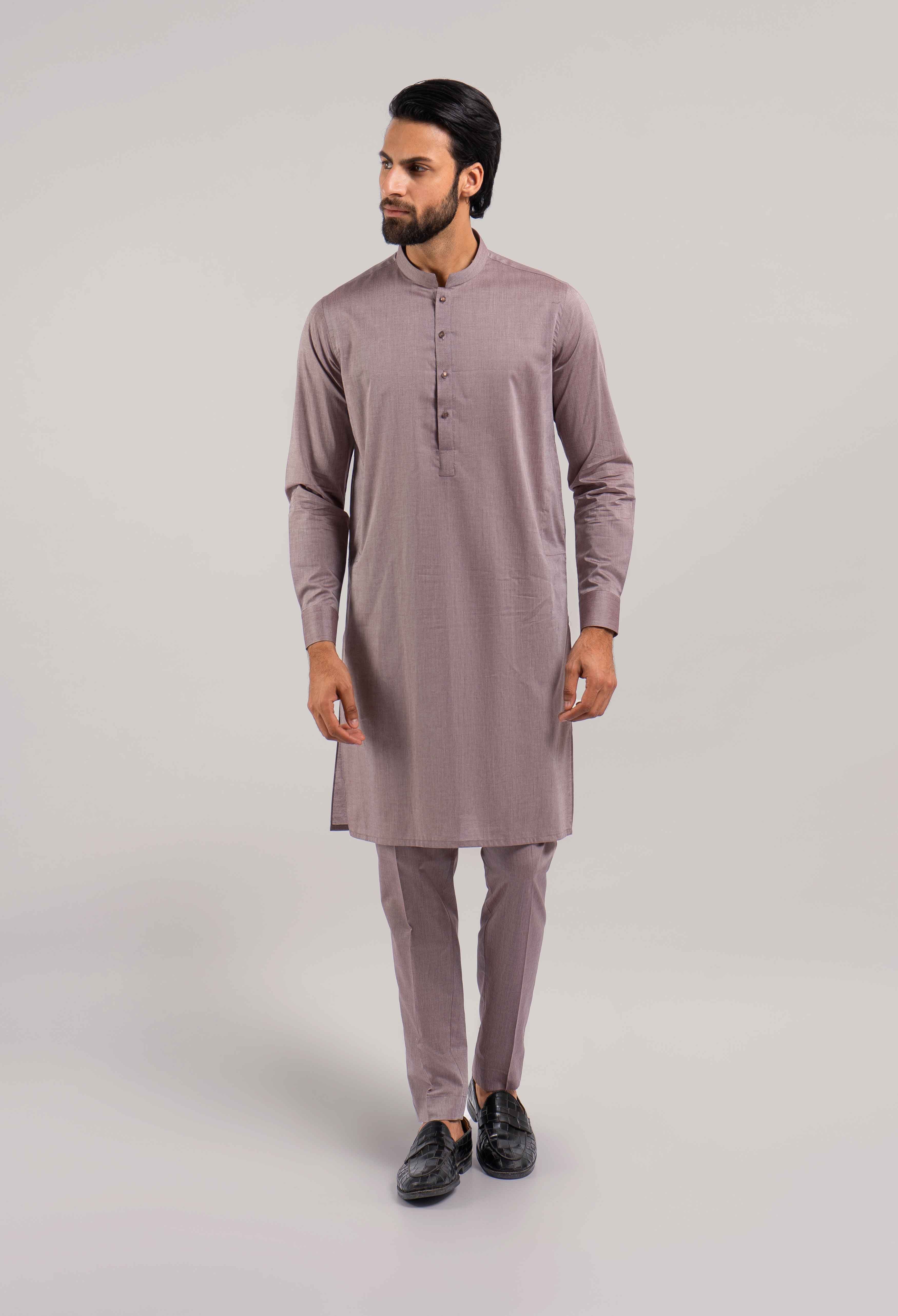Dove Purple Cotton Kurta Pajama (GPS-000106)