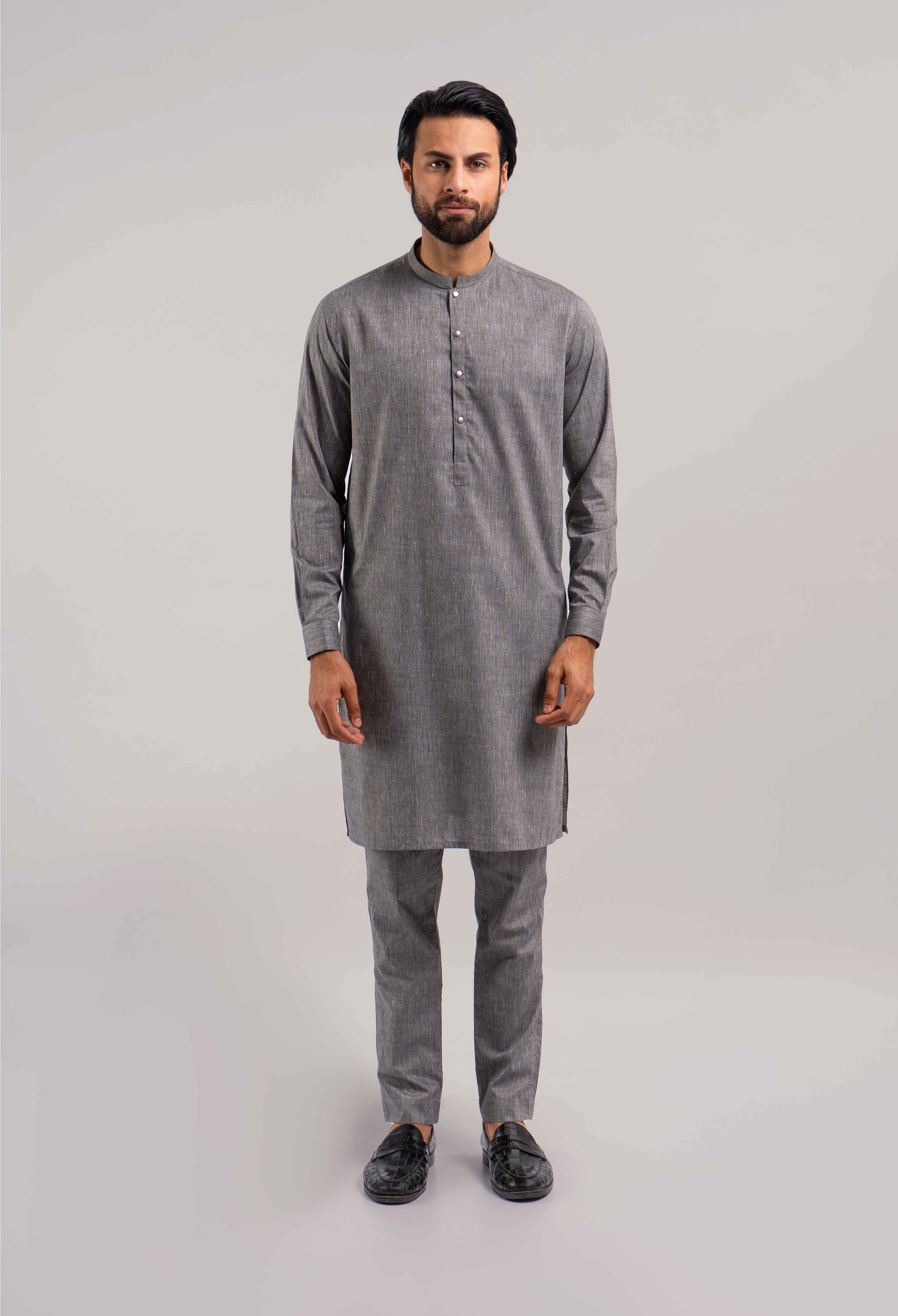 Fossil Grey Kurta Pajama