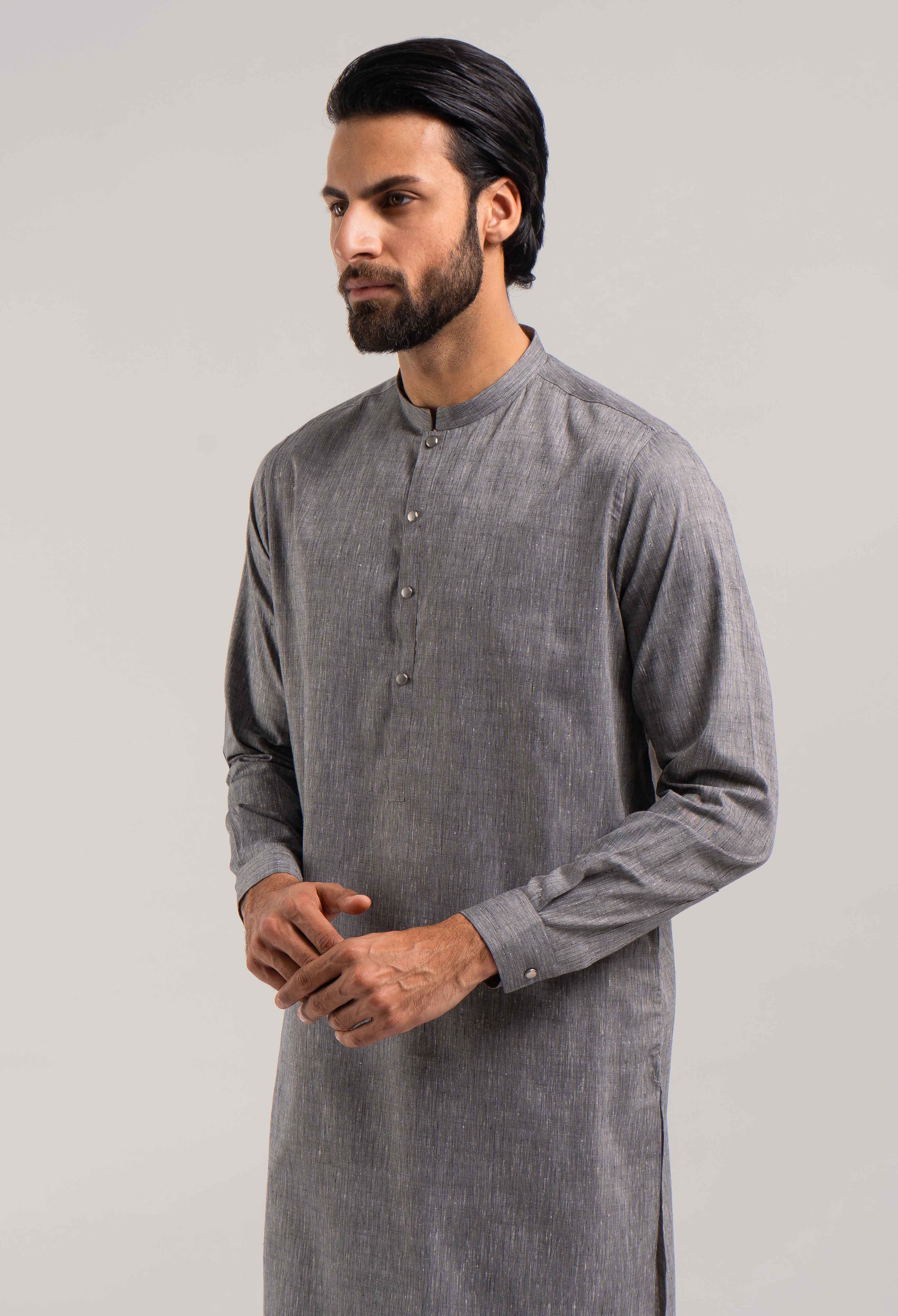 Fossil Grey Kurta Pajama