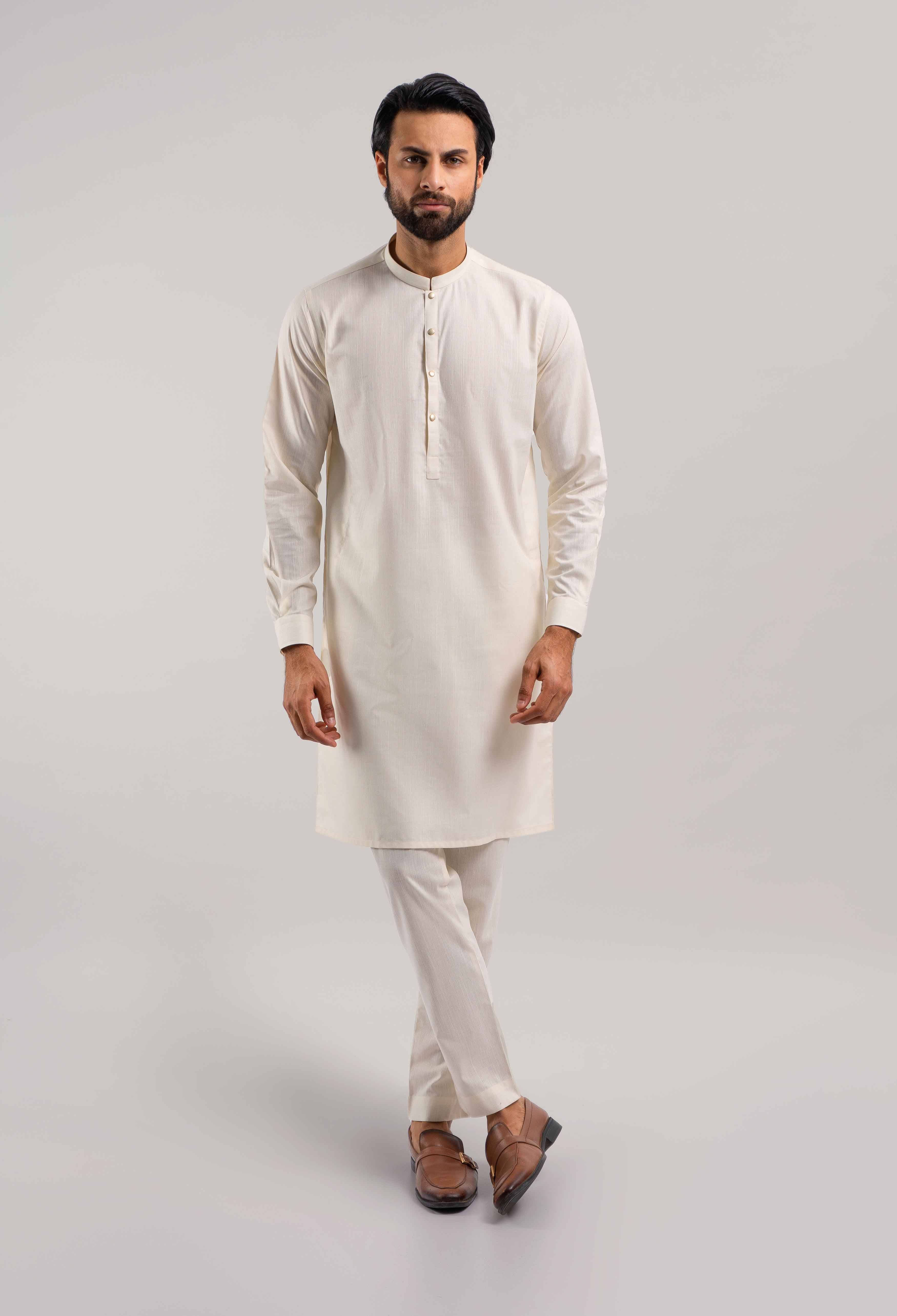 Butter Milk White Kurta Pajama