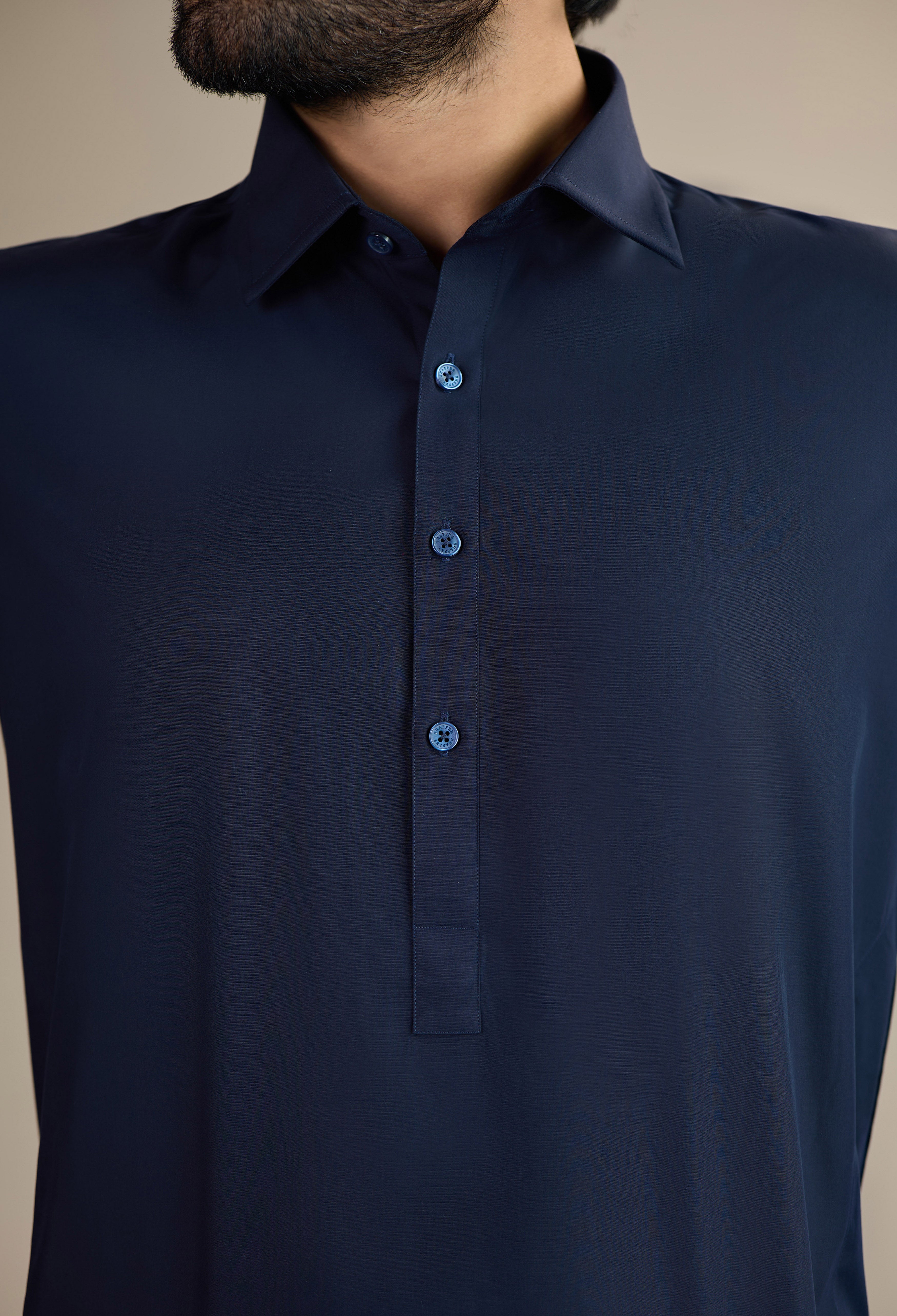 Midnight Blue Blended Kameez Shalwar