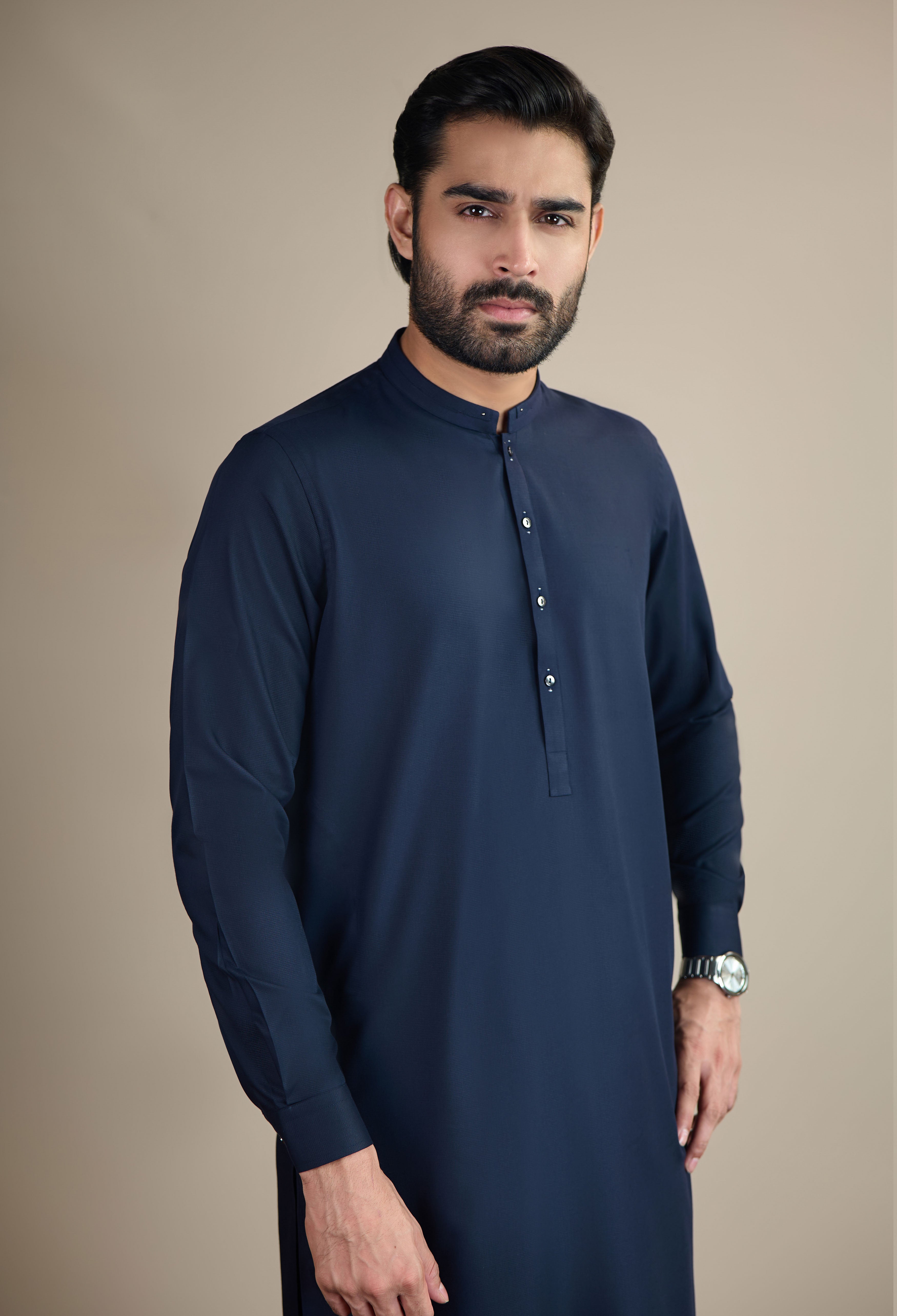 Dark Violet Blue Detailing Kameez Shalwar
