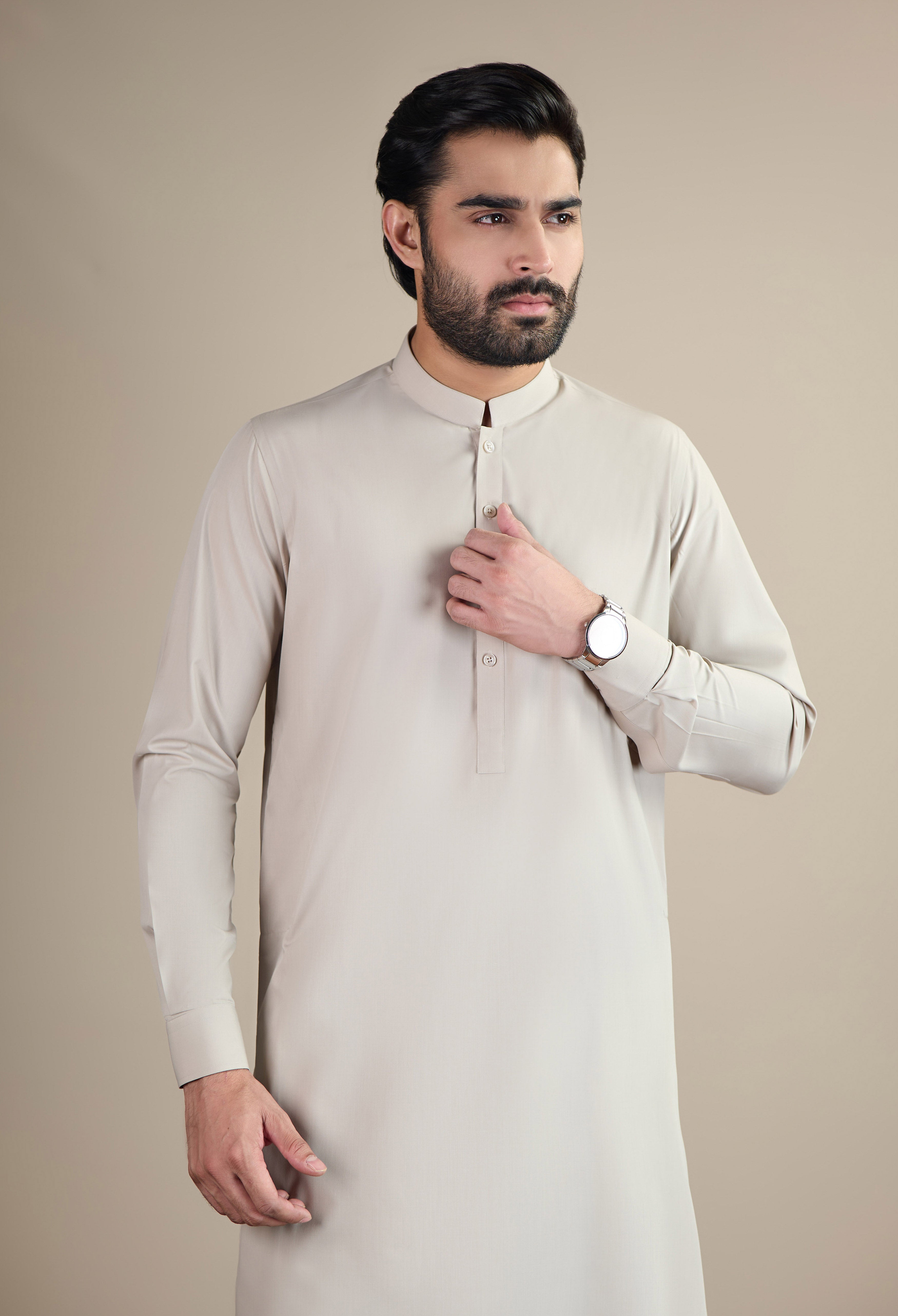 Clay Brown Blended Kameez Shalwar