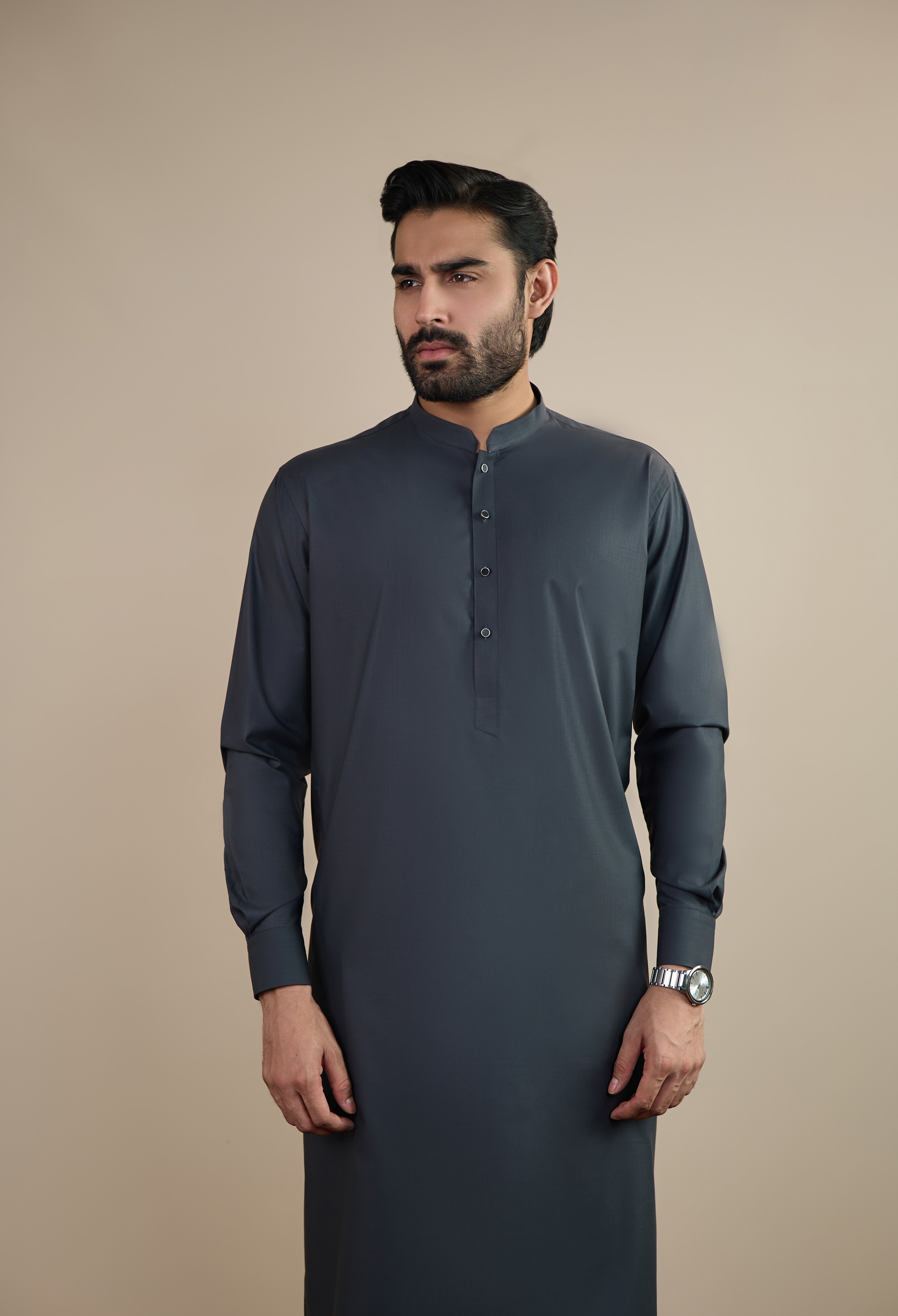 Graphite Grey Blended Kameez Shalwar