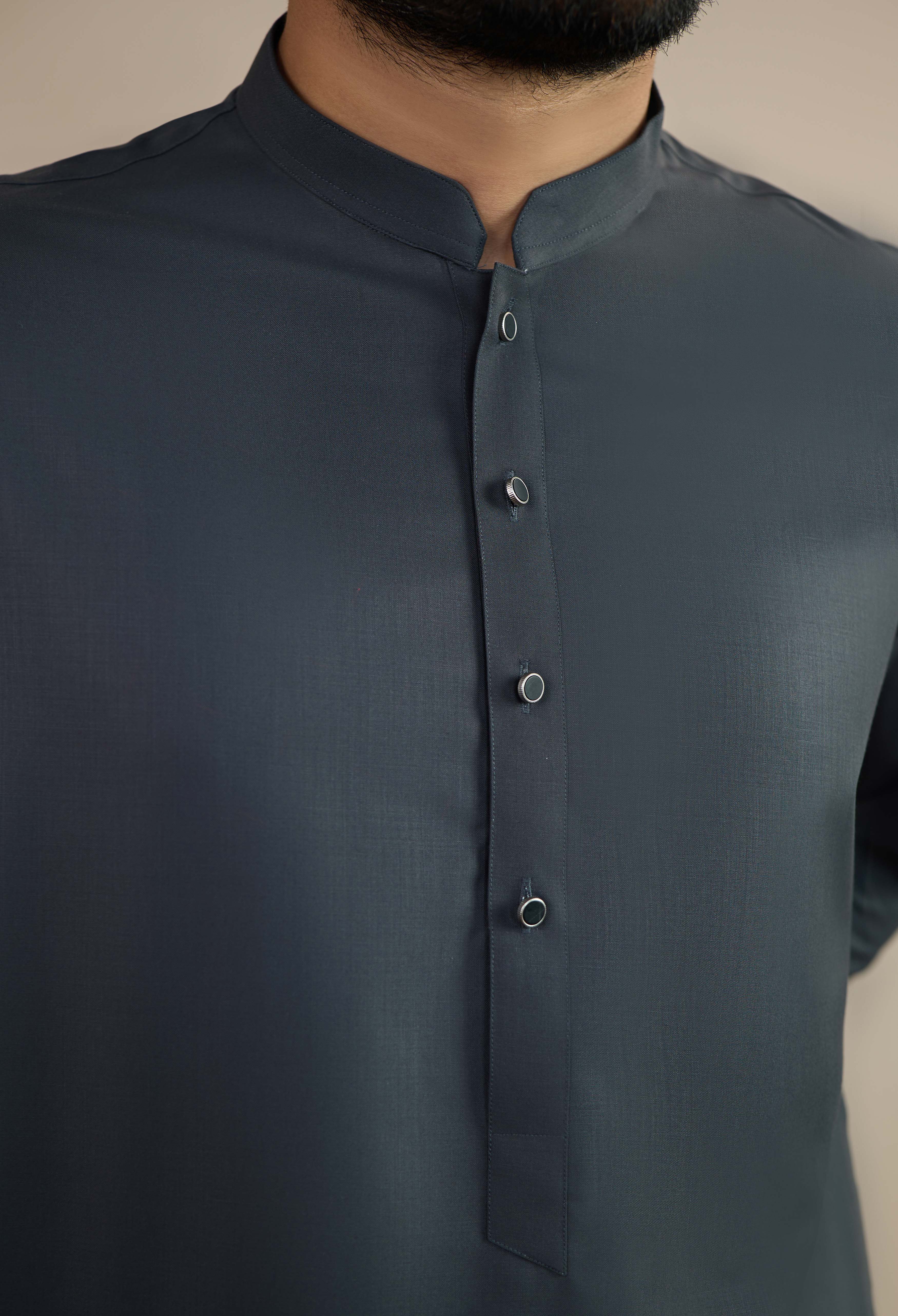 Graphite Grey Blended Kameez Shalwar