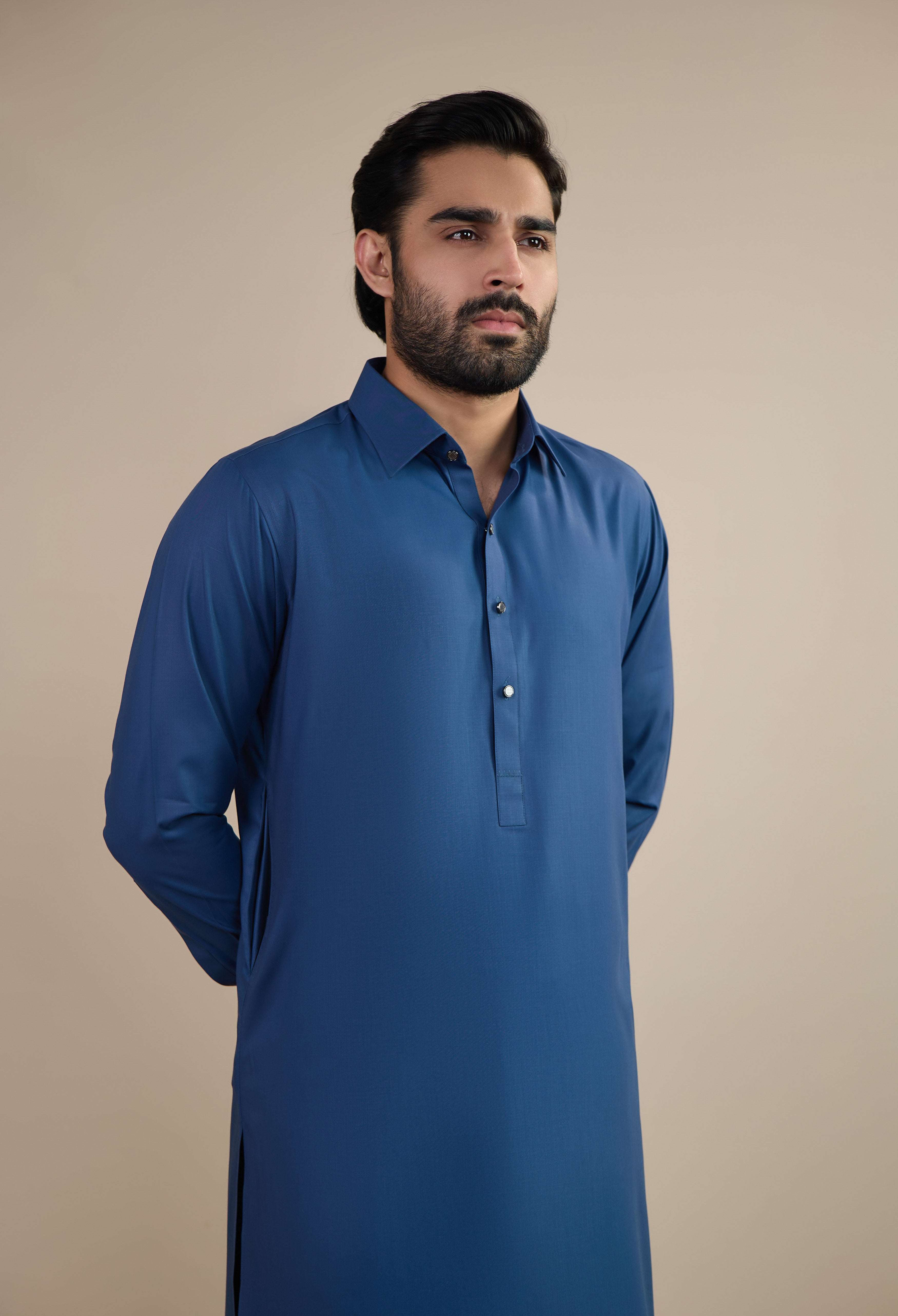 Cornflower Blue Blended Kameez Shalwar